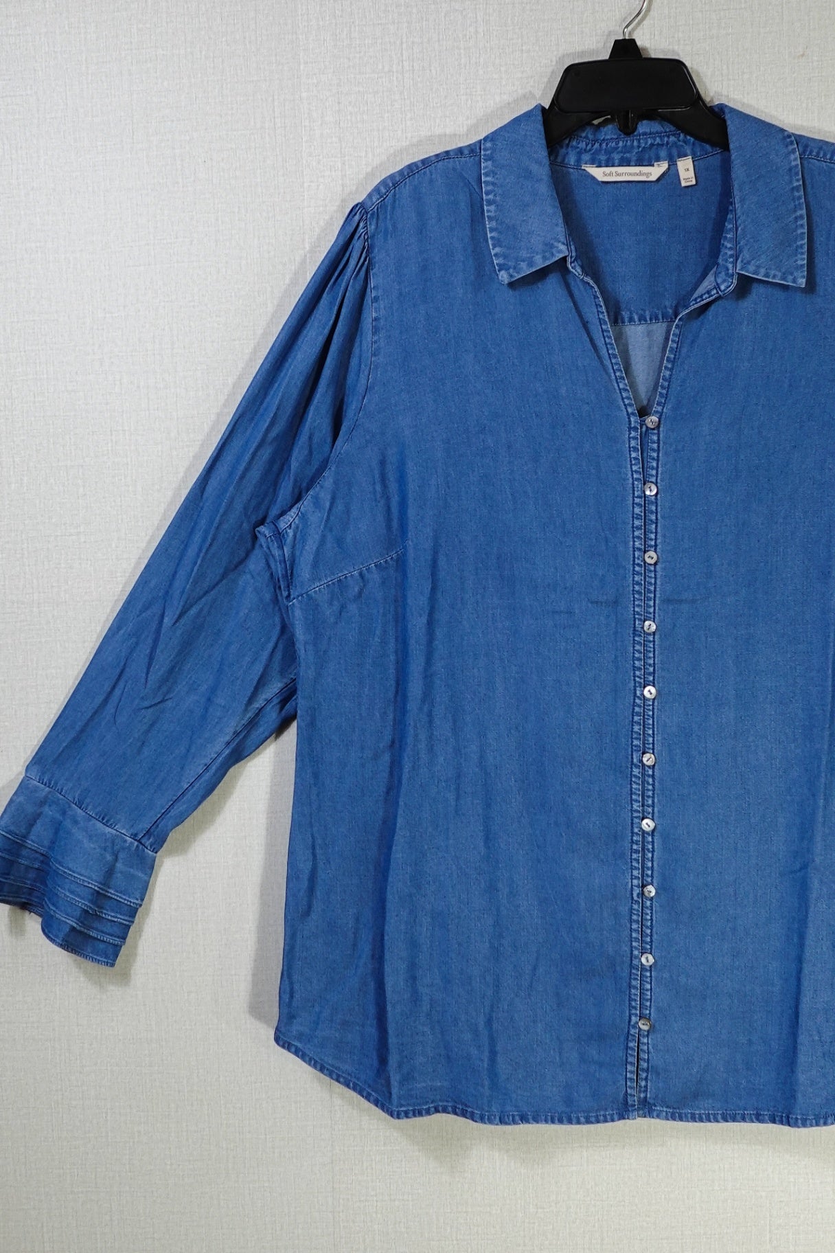Soft Surroundings, Long Sleeve Top- Button Down, 1X