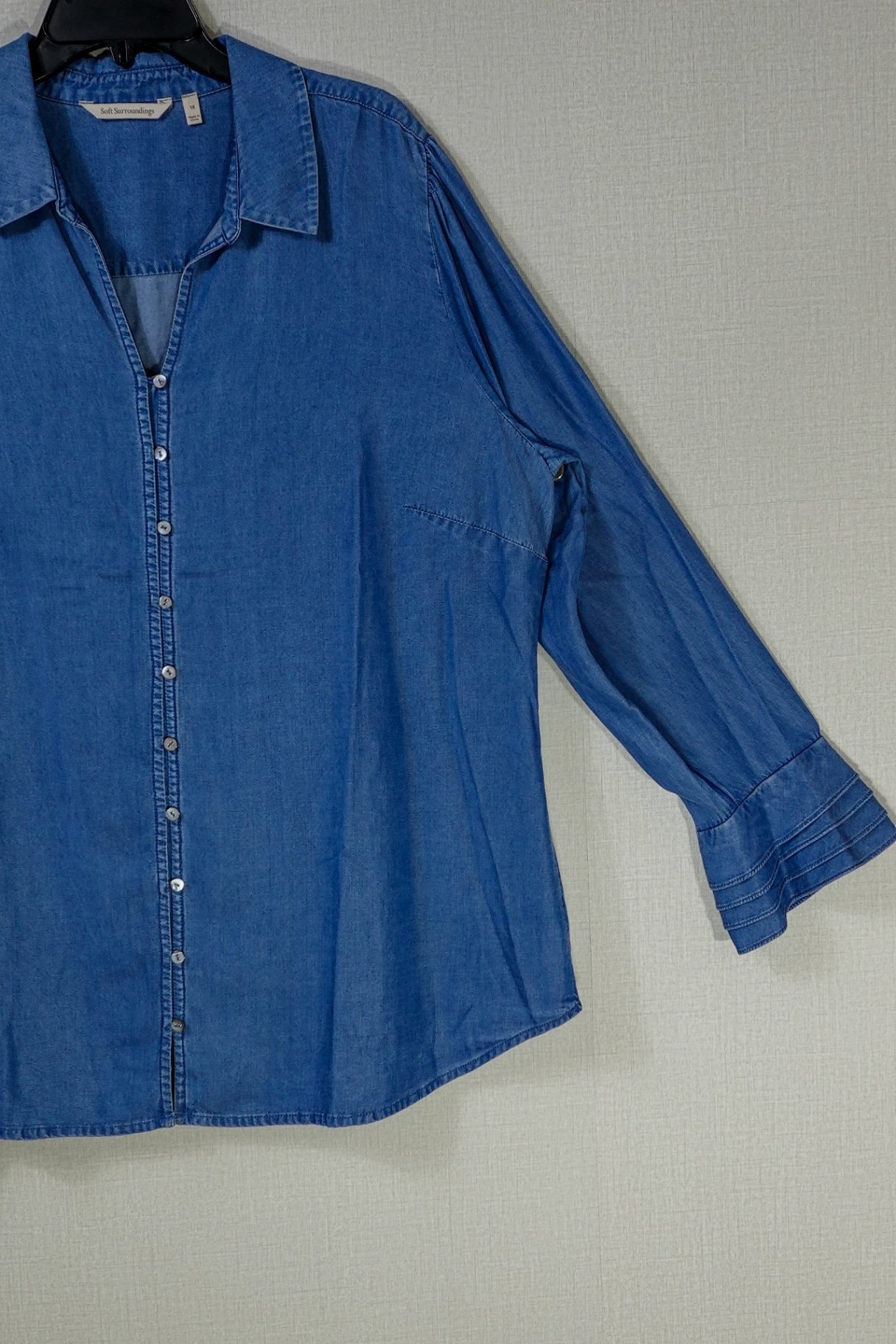 Soft Surroundings, Long Sleeve Top- Button Down, 1X