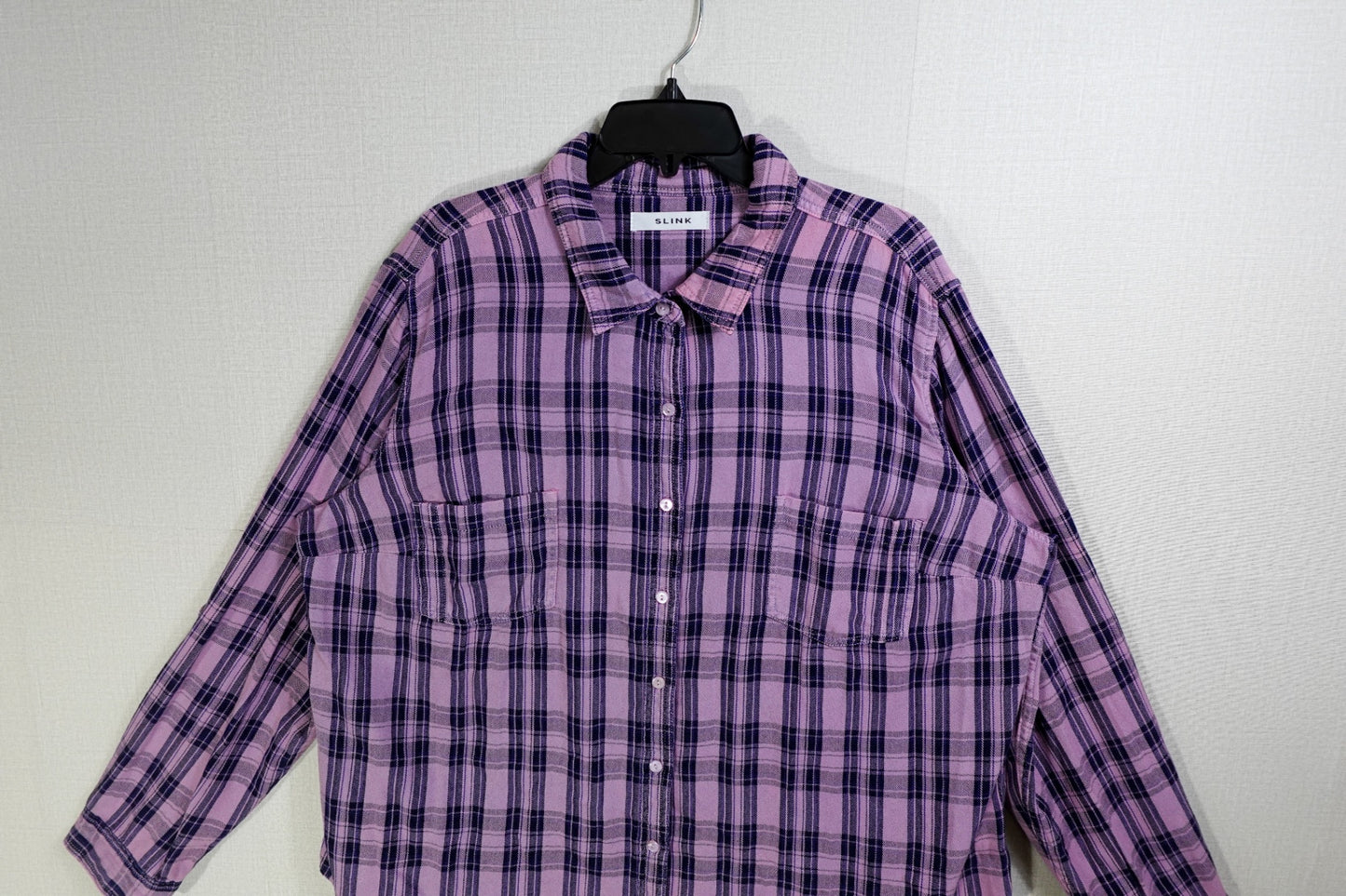 Slink , Long Sleeves Flannel Top, 3X