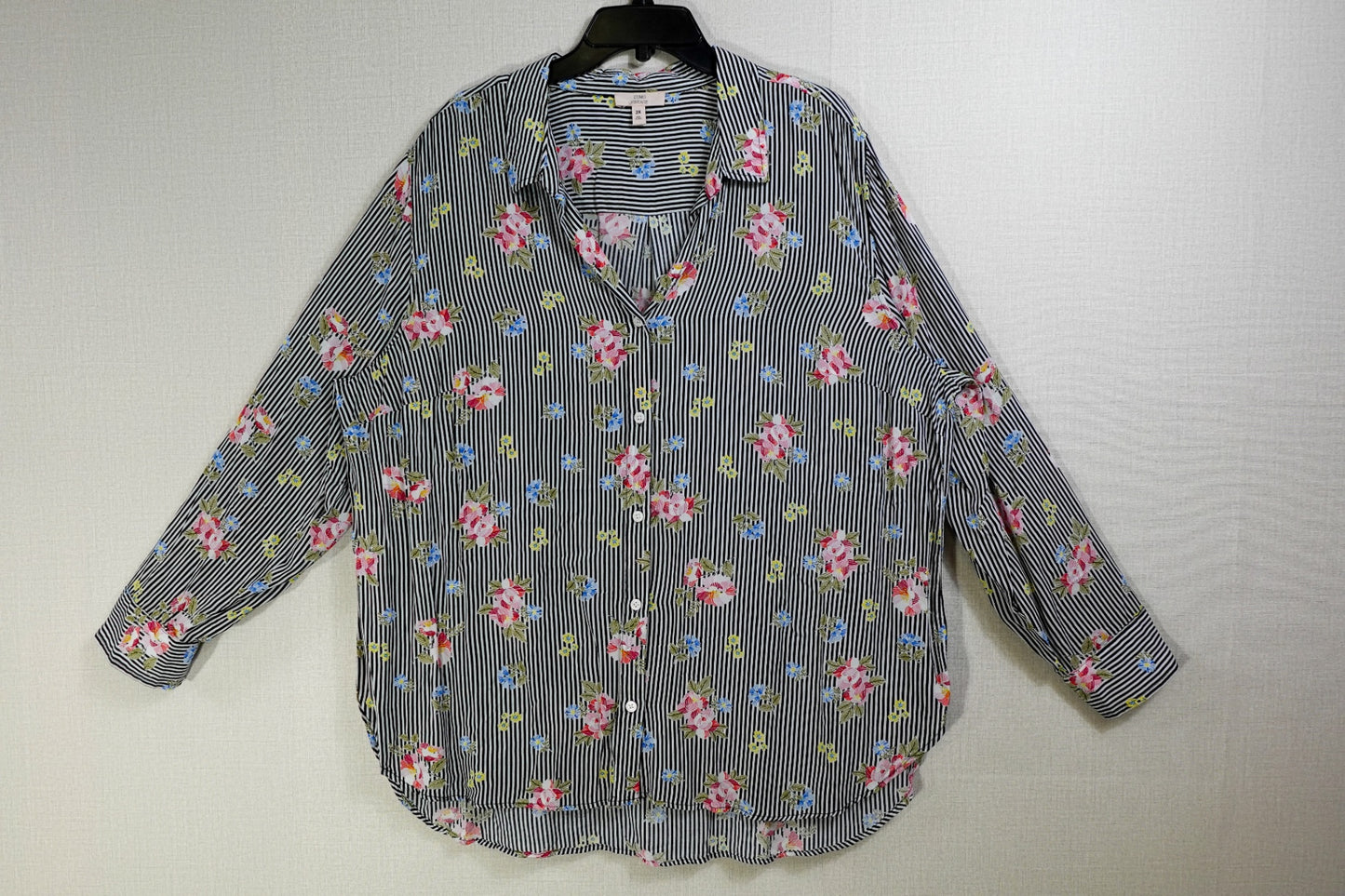 Como Vintage, Long Sleeves Top- Button Down, 2X