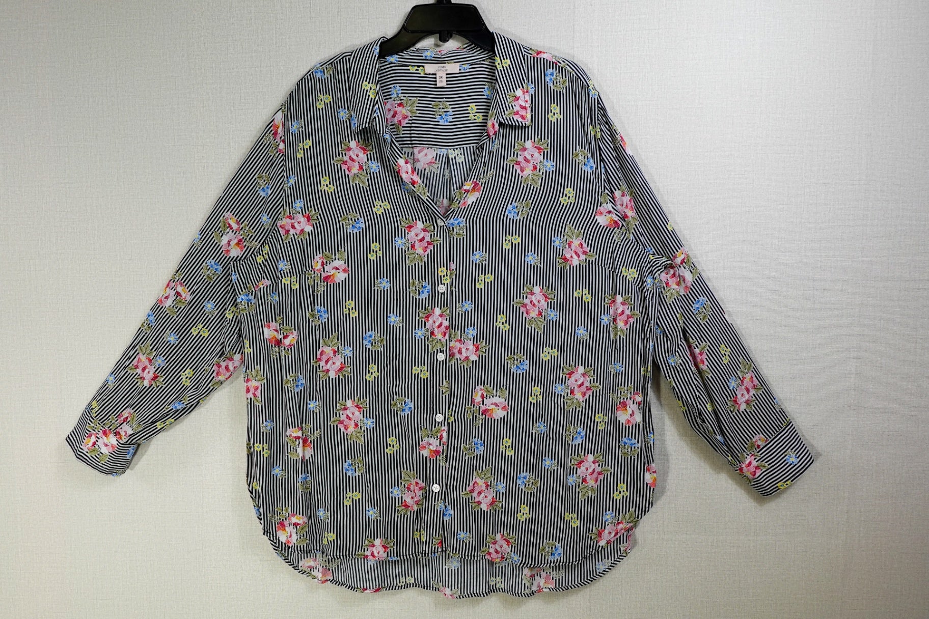 Como Vintage, Long Sleeves Top- Button Down, 2X