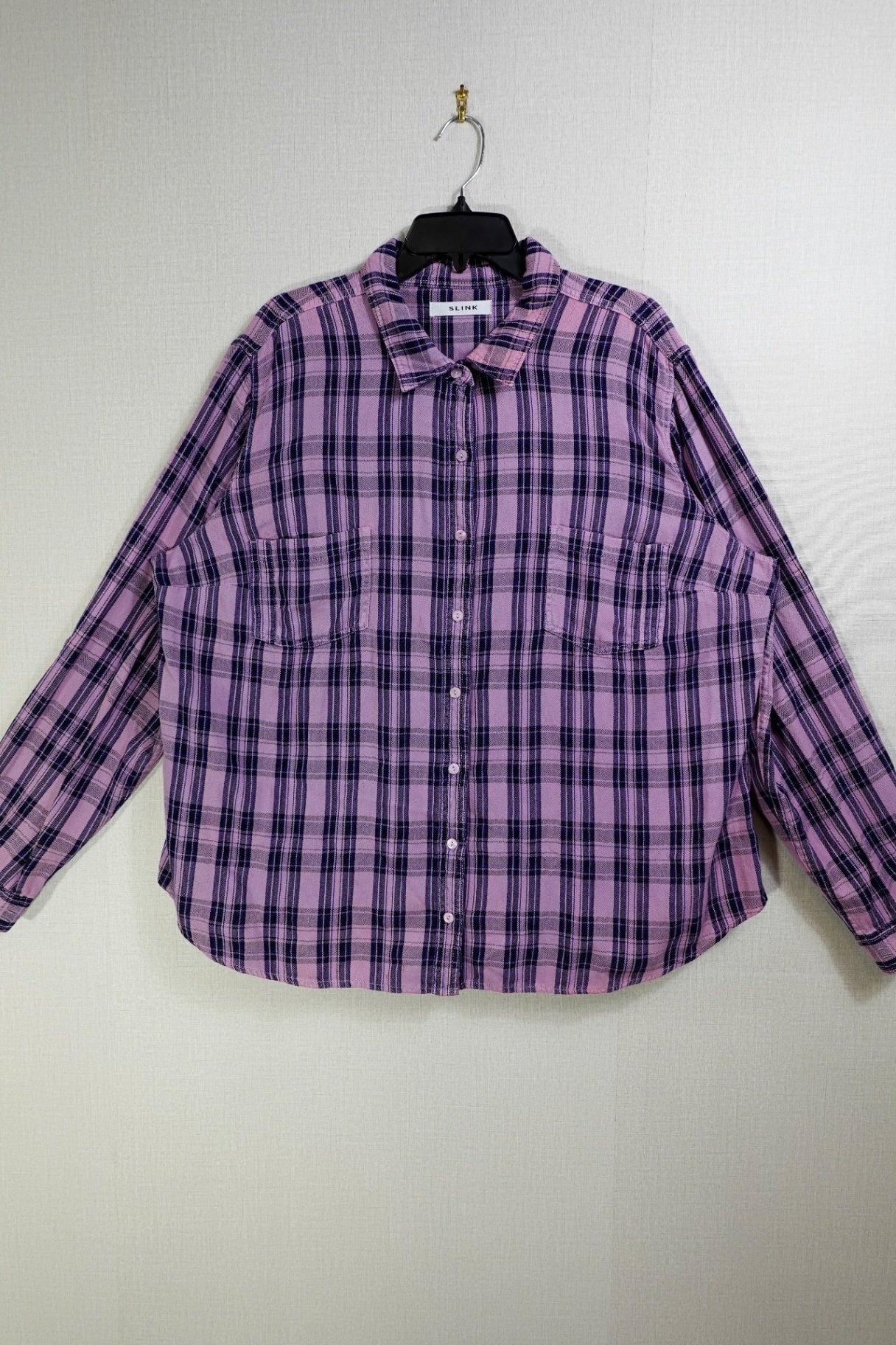Slink , Long Sleeves Flannel Top, 3X