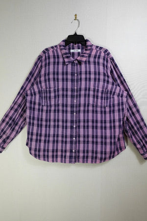 Slink , Long Sleeves Flannel Top, 3X
