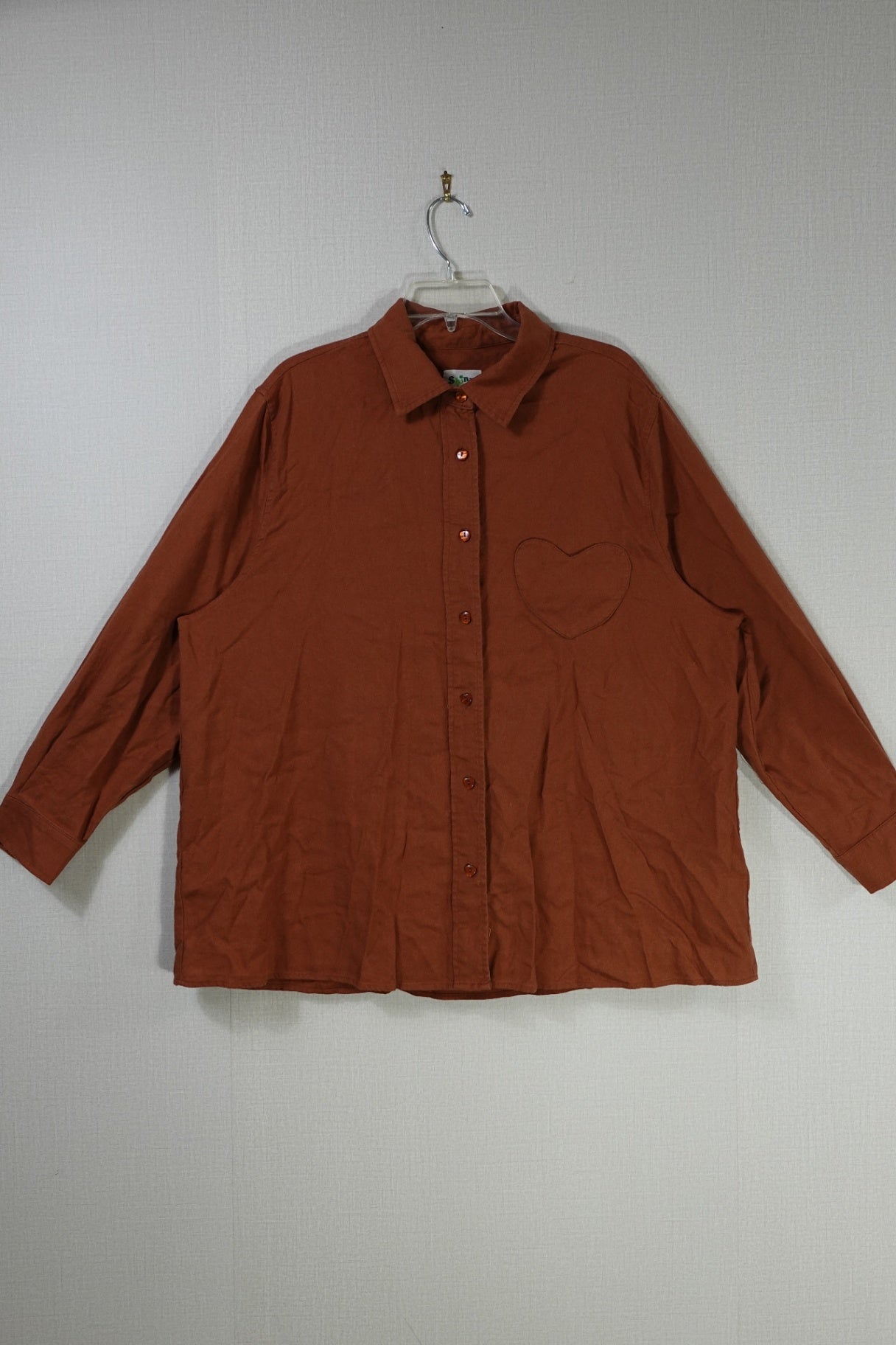 Shiny by Nature, Long Sleeve Top- Button Down, 2X