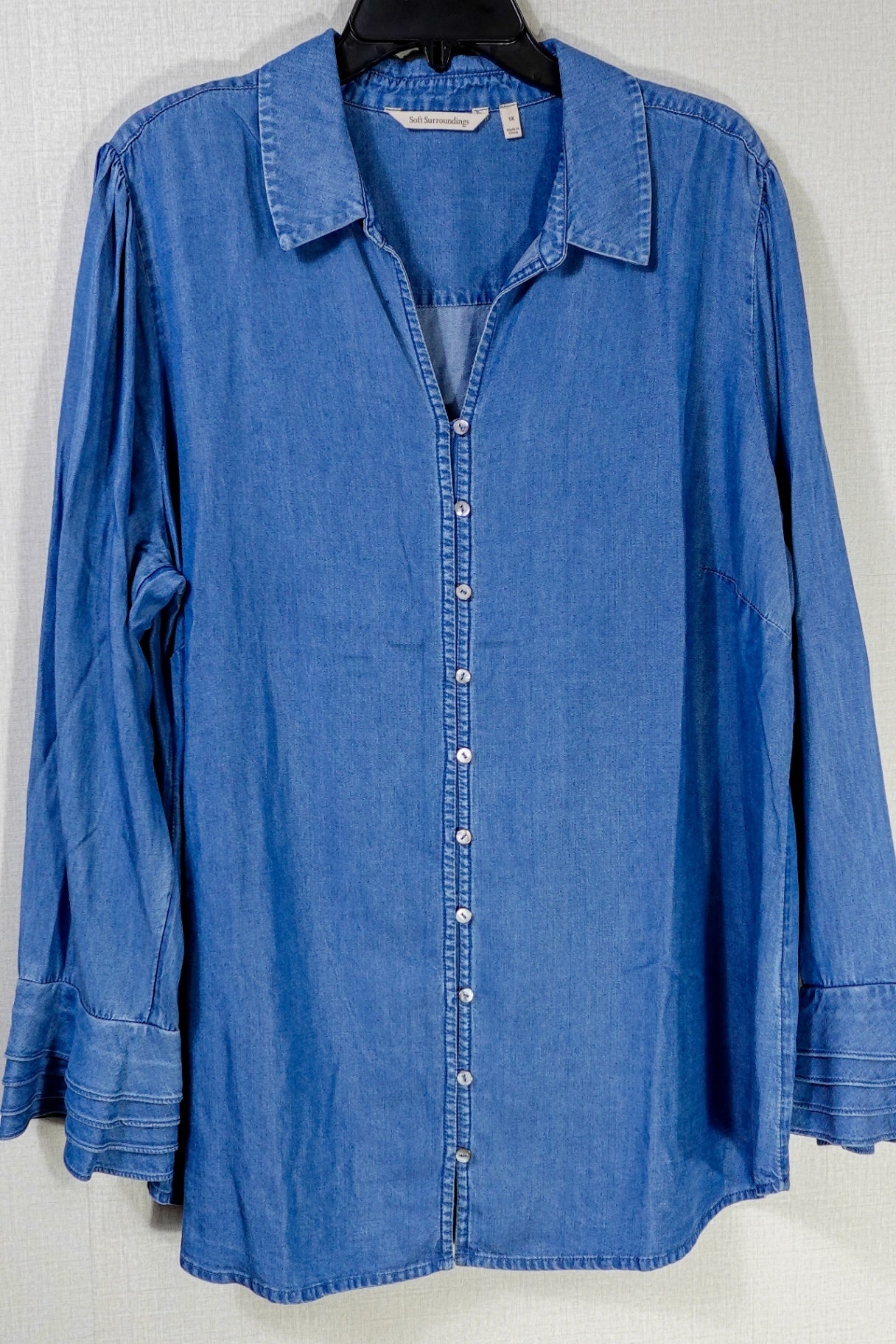 Soft Surroundings, Long Sleeve Top- Button Down, 1X