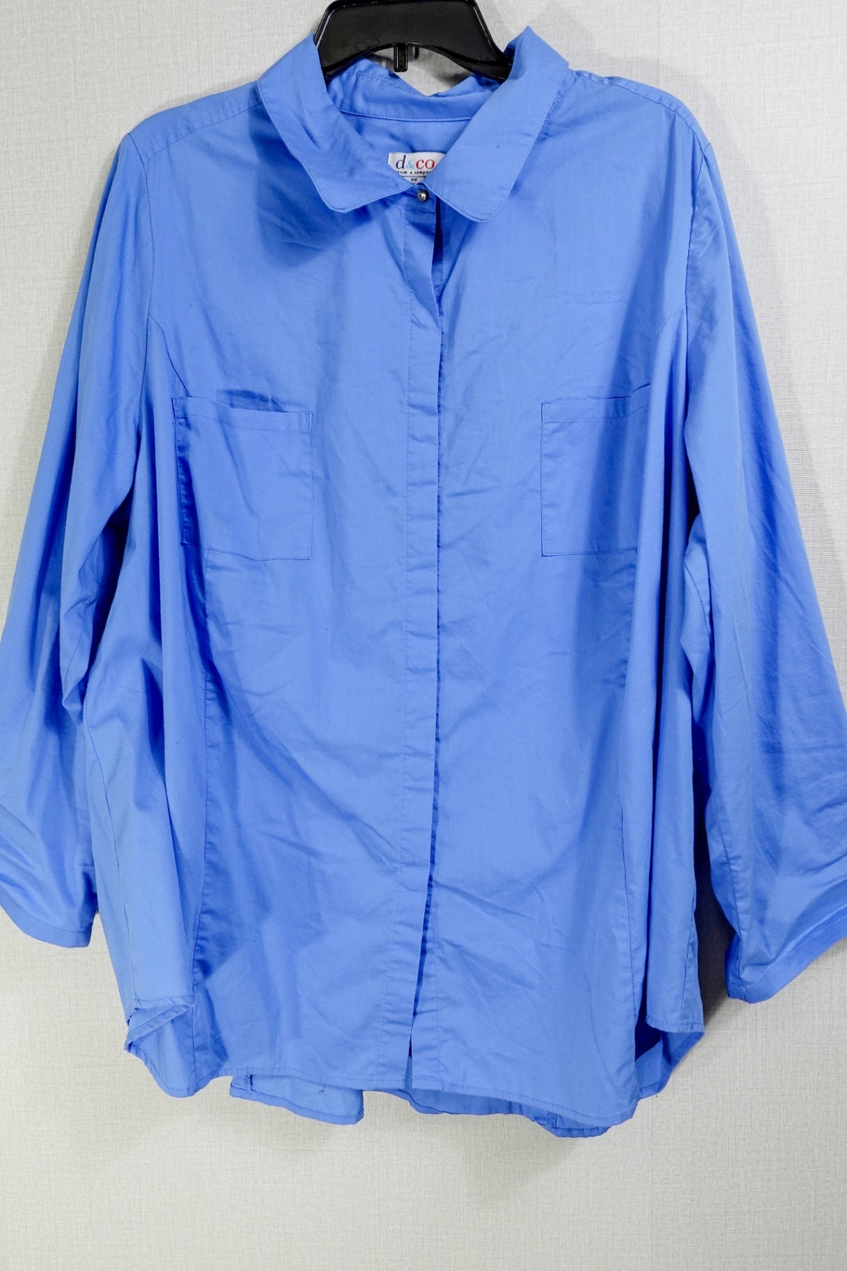 D&CO, Long Sleeves Top- Button Down, 3X