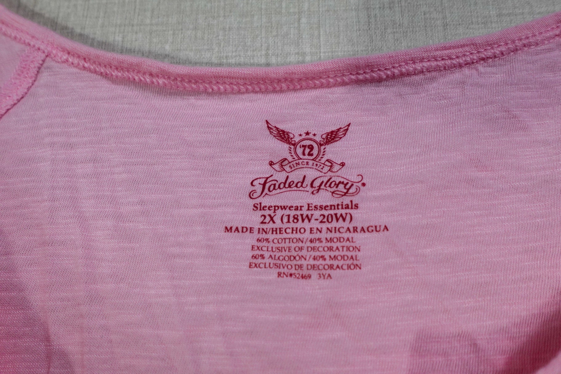Faded Glory, Pajama Short Set, 18W/20W