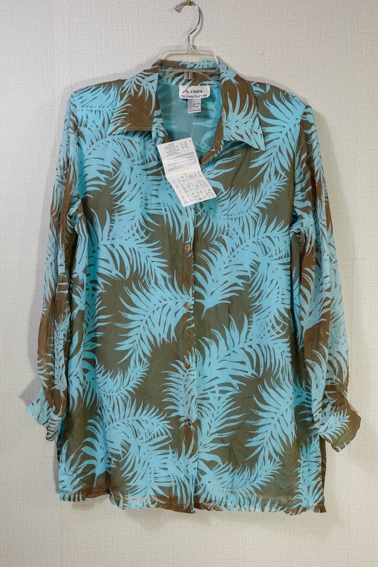 Linea by Louis Dell'Olio, New Vintage Long Sleeves Top, Large