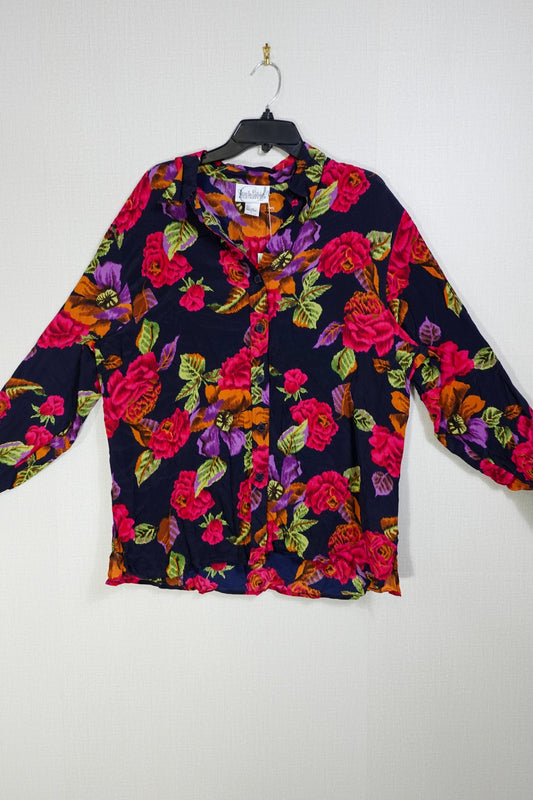 Diane Von Furstenberg, Vintage Long Sleeves Top - Button Down, Large