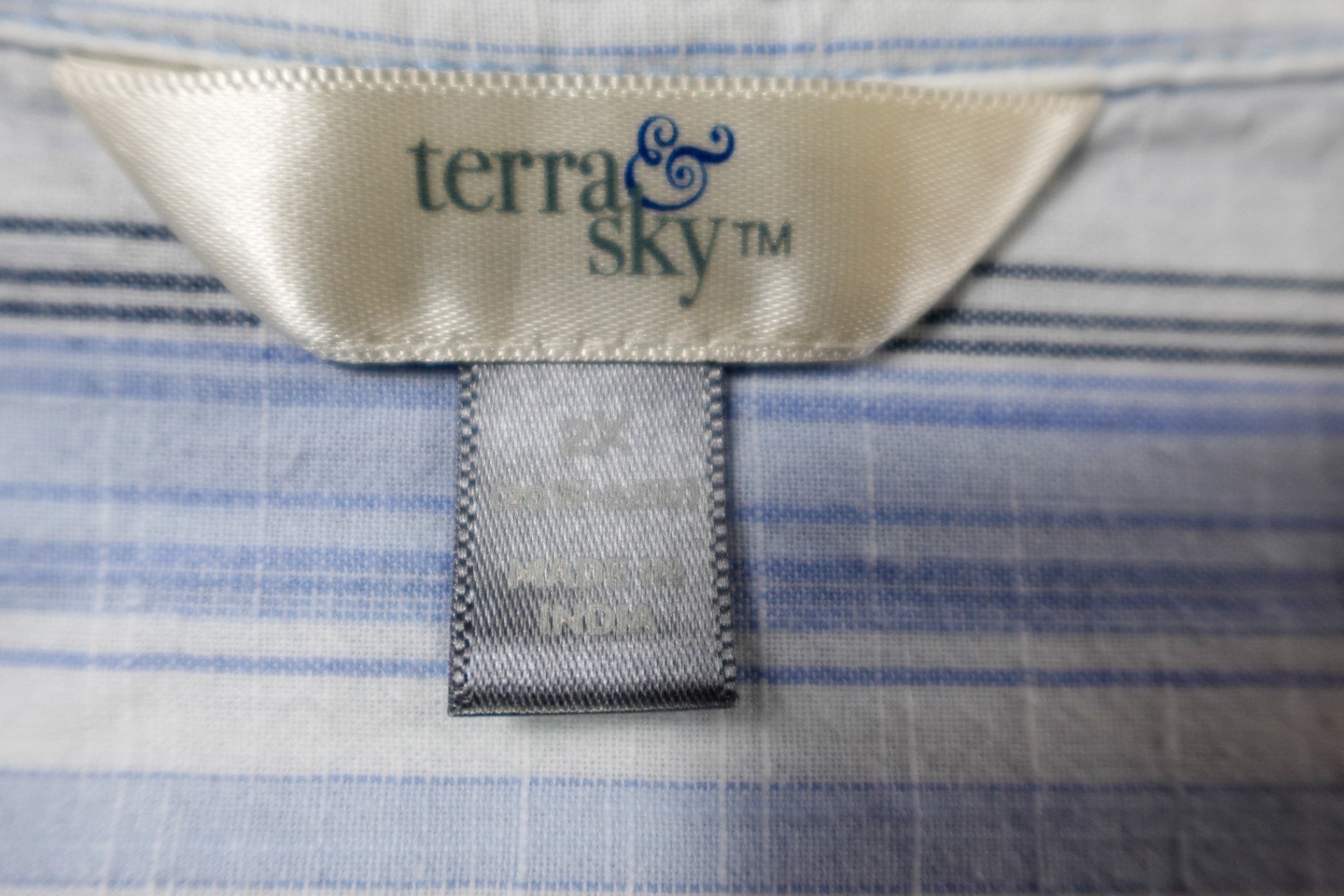 Terra & Sky, Long Sleeves Top- Button Down, 2X (20W-22W)
