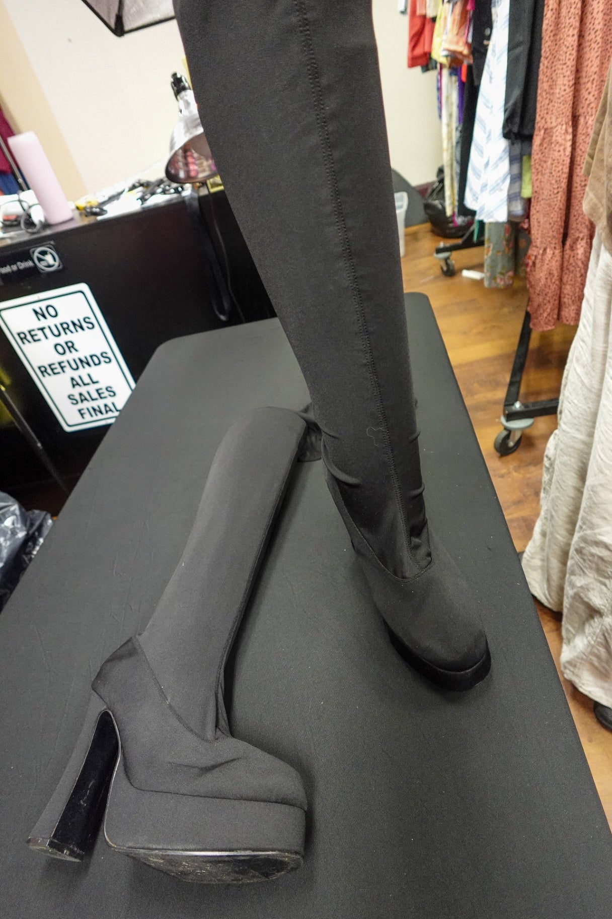 (No Label), Thigh High Wide Calf Boots , 9