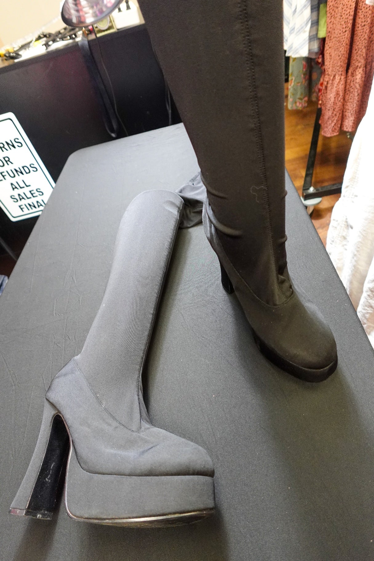 (No Label), Thigh High Wide Calf Boots , 9