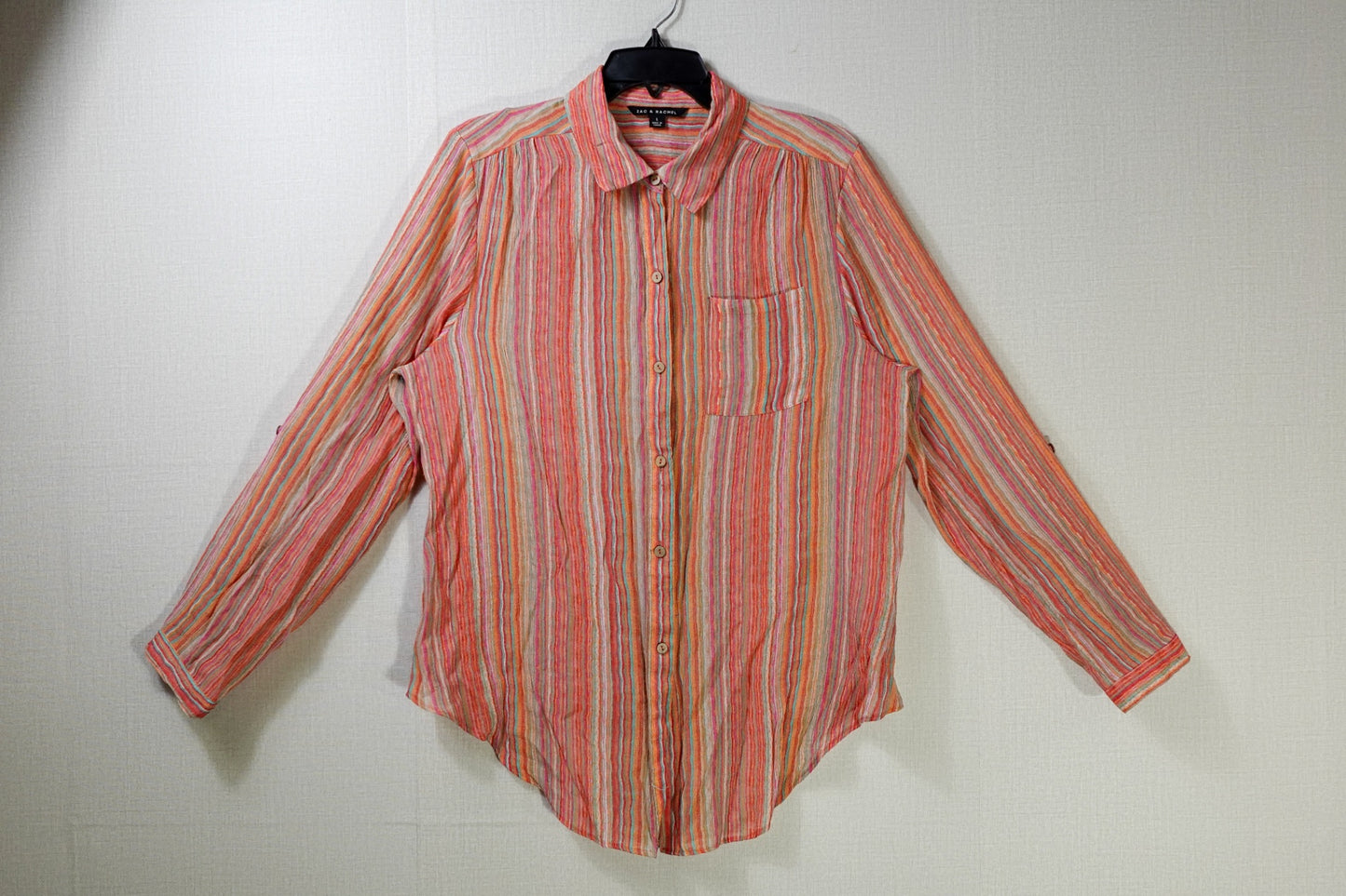 Zac & Rachel, Long Sleeve Top- Button Down, Large