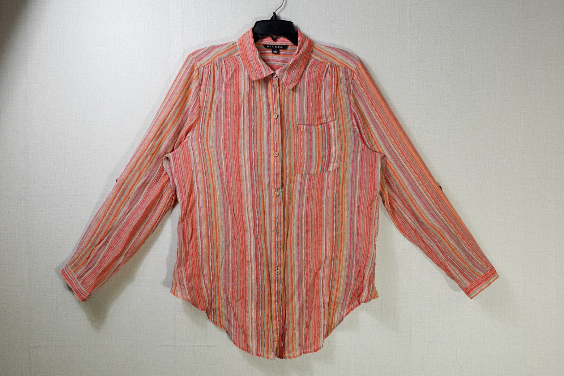 Zac & Rachel, Long Sleeve Top- Button Down, Large
