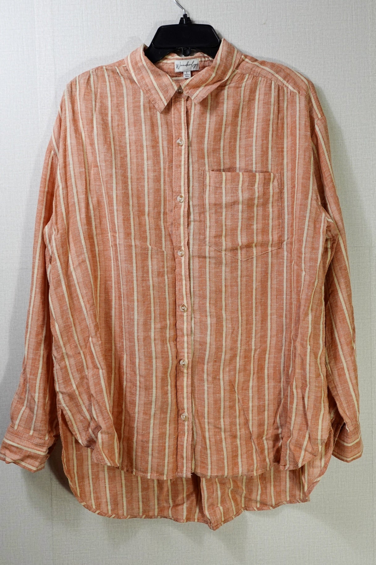 Wonderly, Long Sleeve Top- Button Down, L