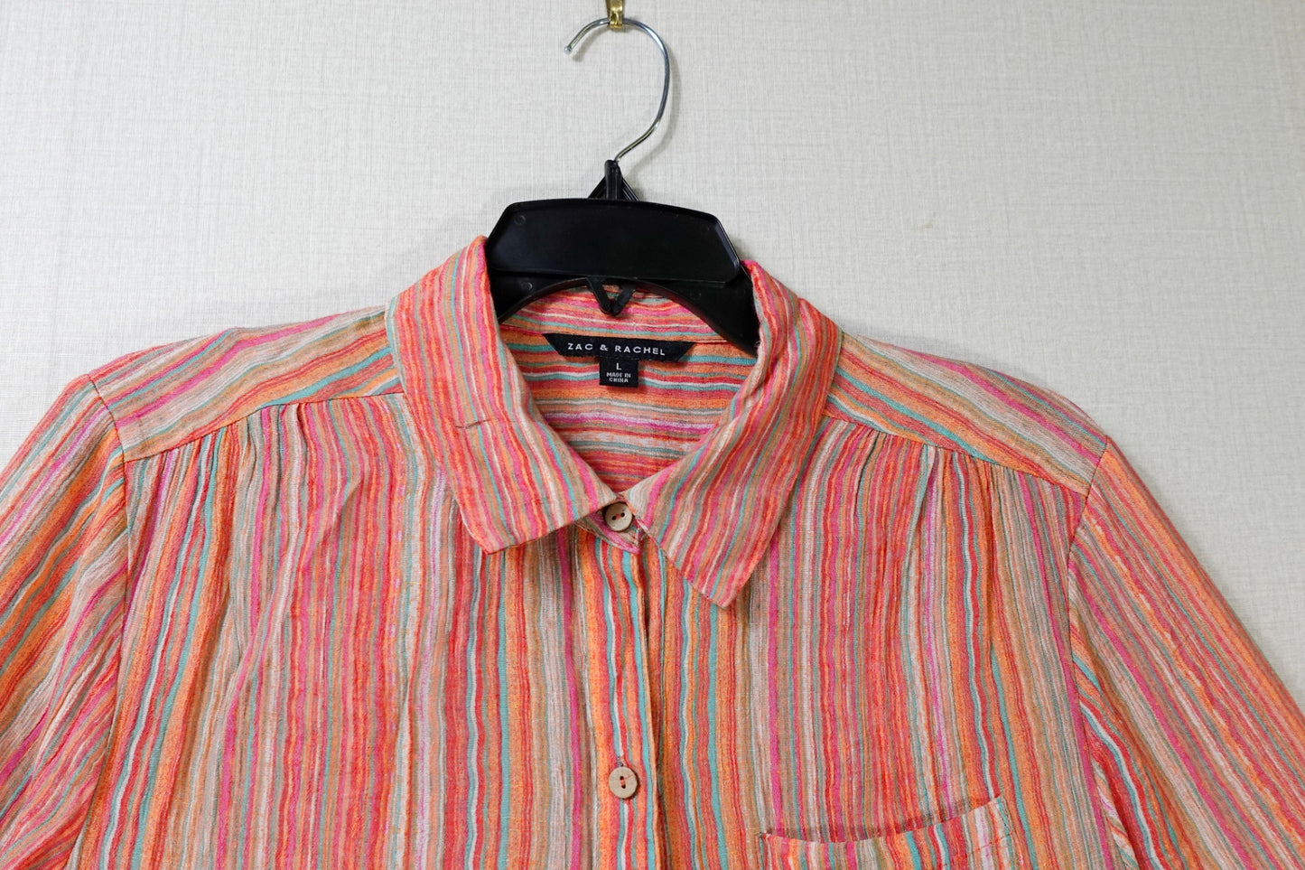 Zac & Rachel, Long Sleeve Top- Button Down, Large