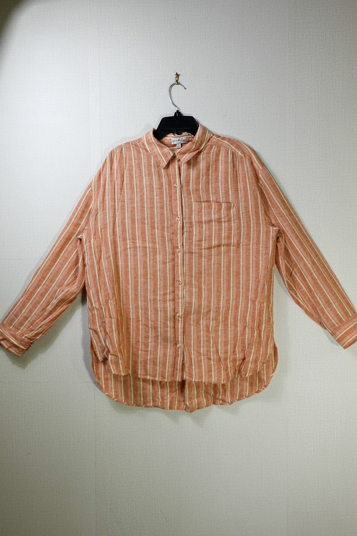 Wonderly, Long Sleeve Top- Button Down, L