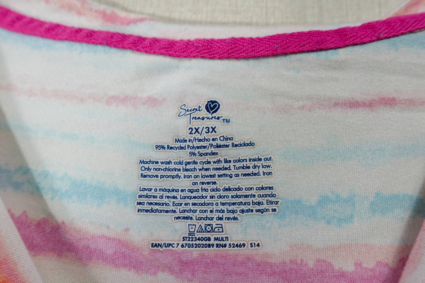Secret Treasures, Pajama Top, 2X/3X