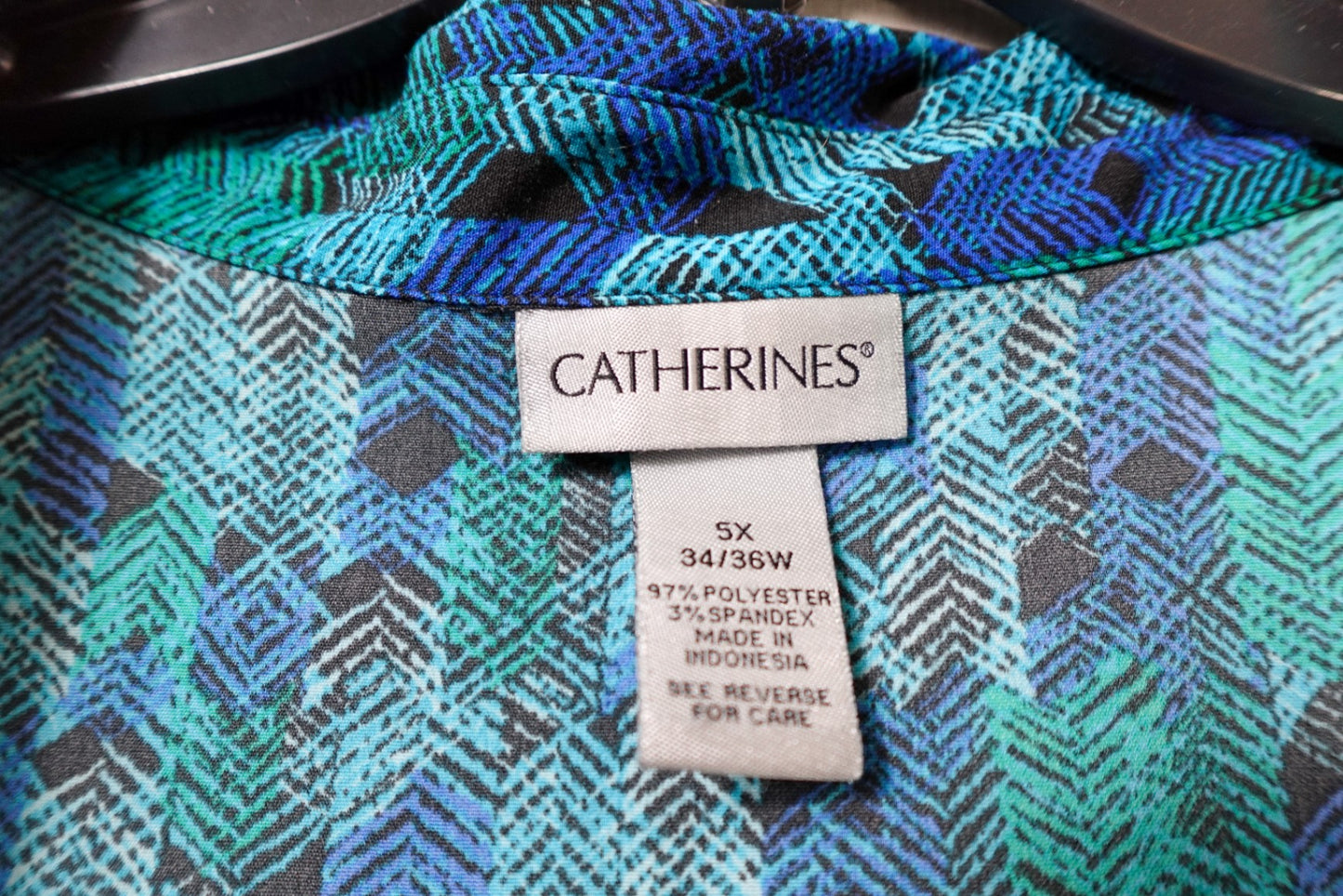 Catherines, Short Sleeved Top - button down, 34/36W (5X)