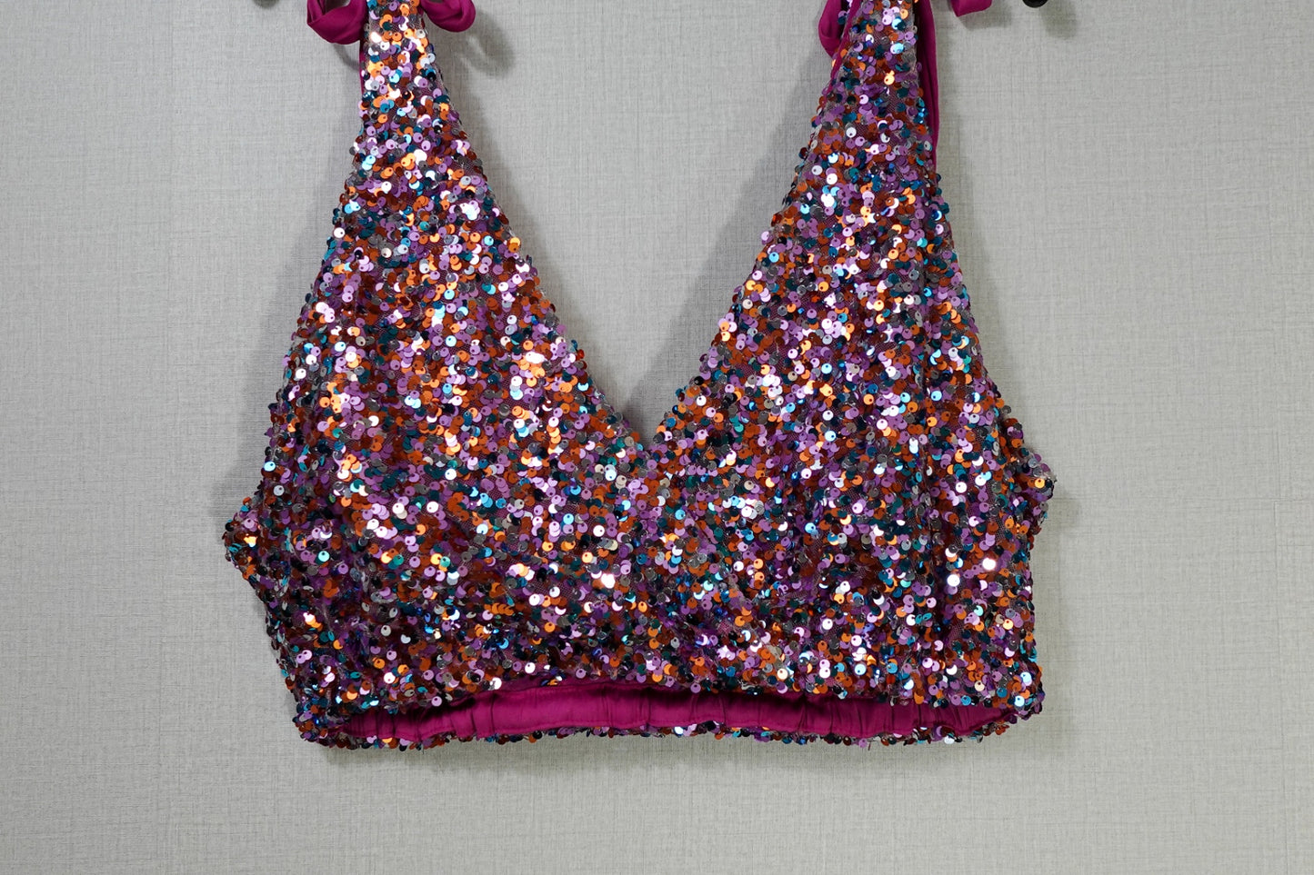 Free People, Sequin Crop Top, L (Roomy Should fit 14/16)