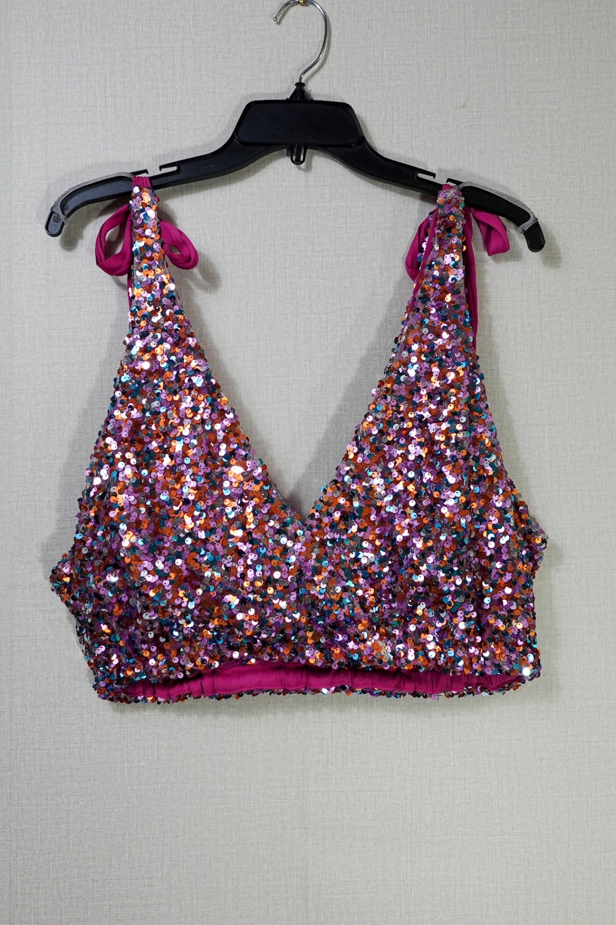 Free People, Sequin Crop Top, L (Roomy Should fit 14/16)
