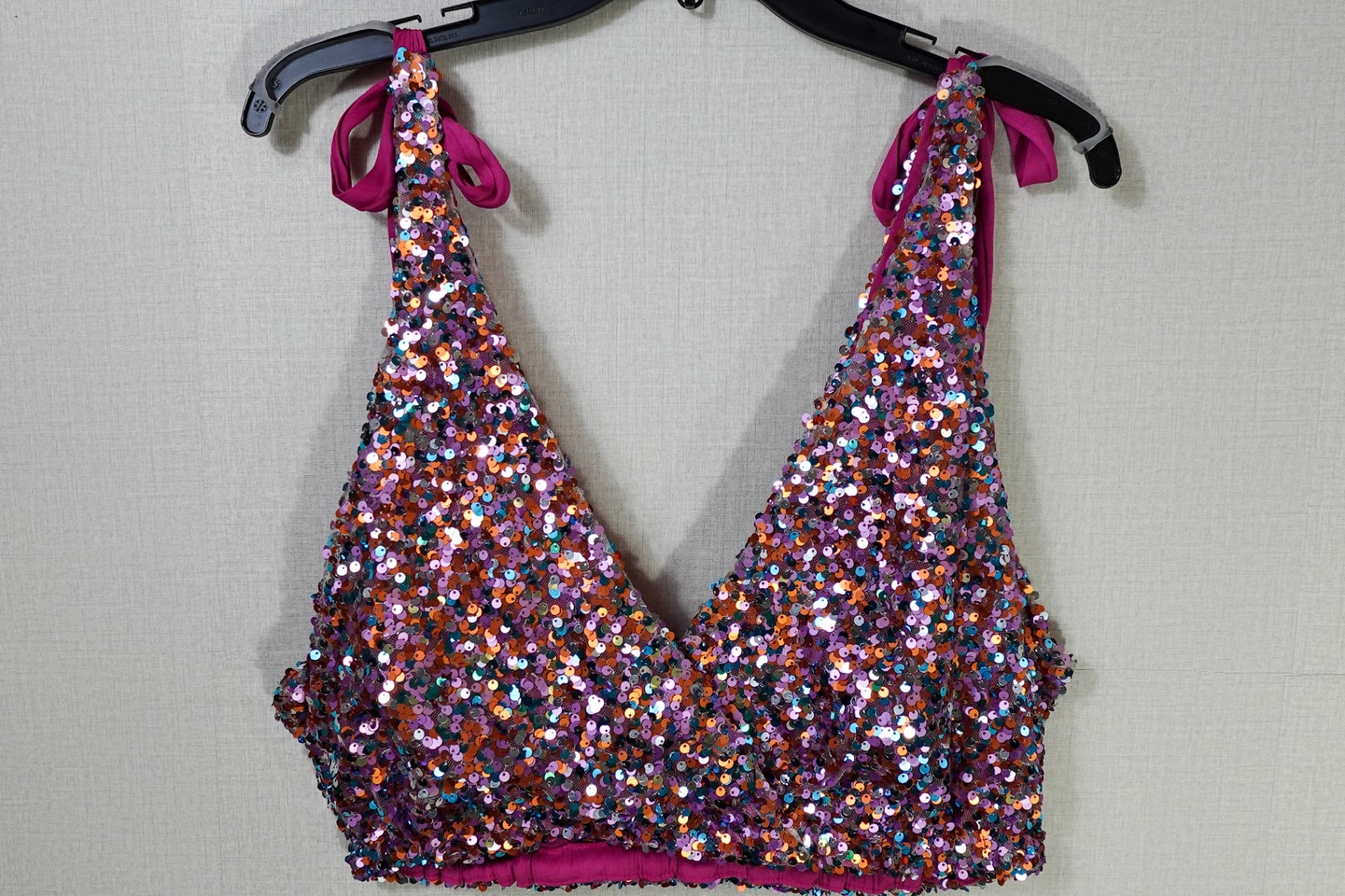 Free People, Sequin Crop Top, L (Roomy Should fit 14/16)