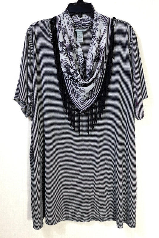 Catherines, New Short Sleeved Top W/ Detachable shawl, 2X