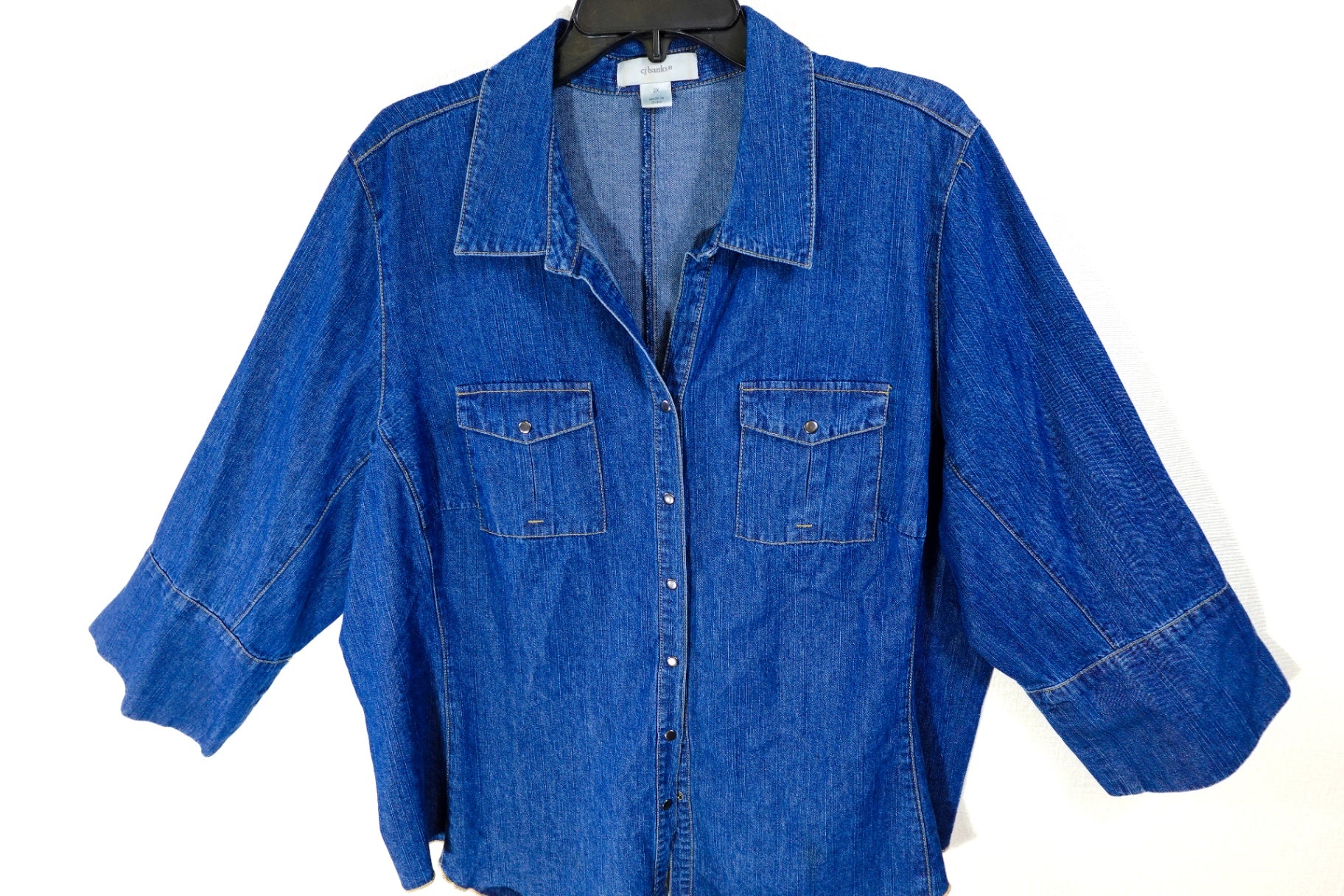 CJ Banks, 3/4 SLEEVE TOP, 2X