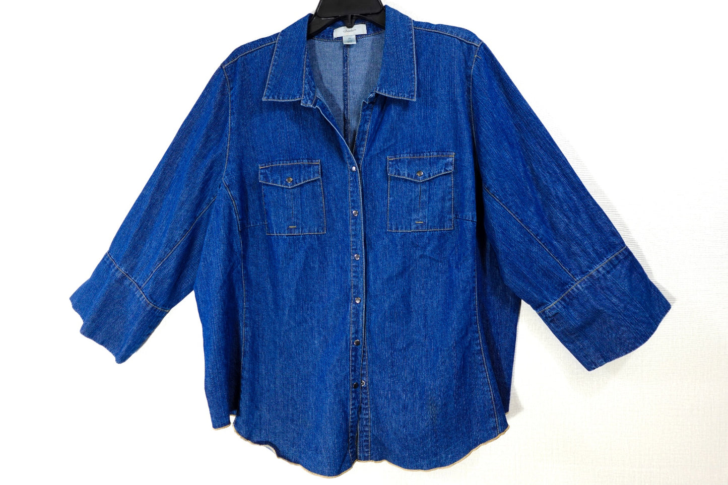 CJ Banks, 3/4 SLEEVE TOP, 2X