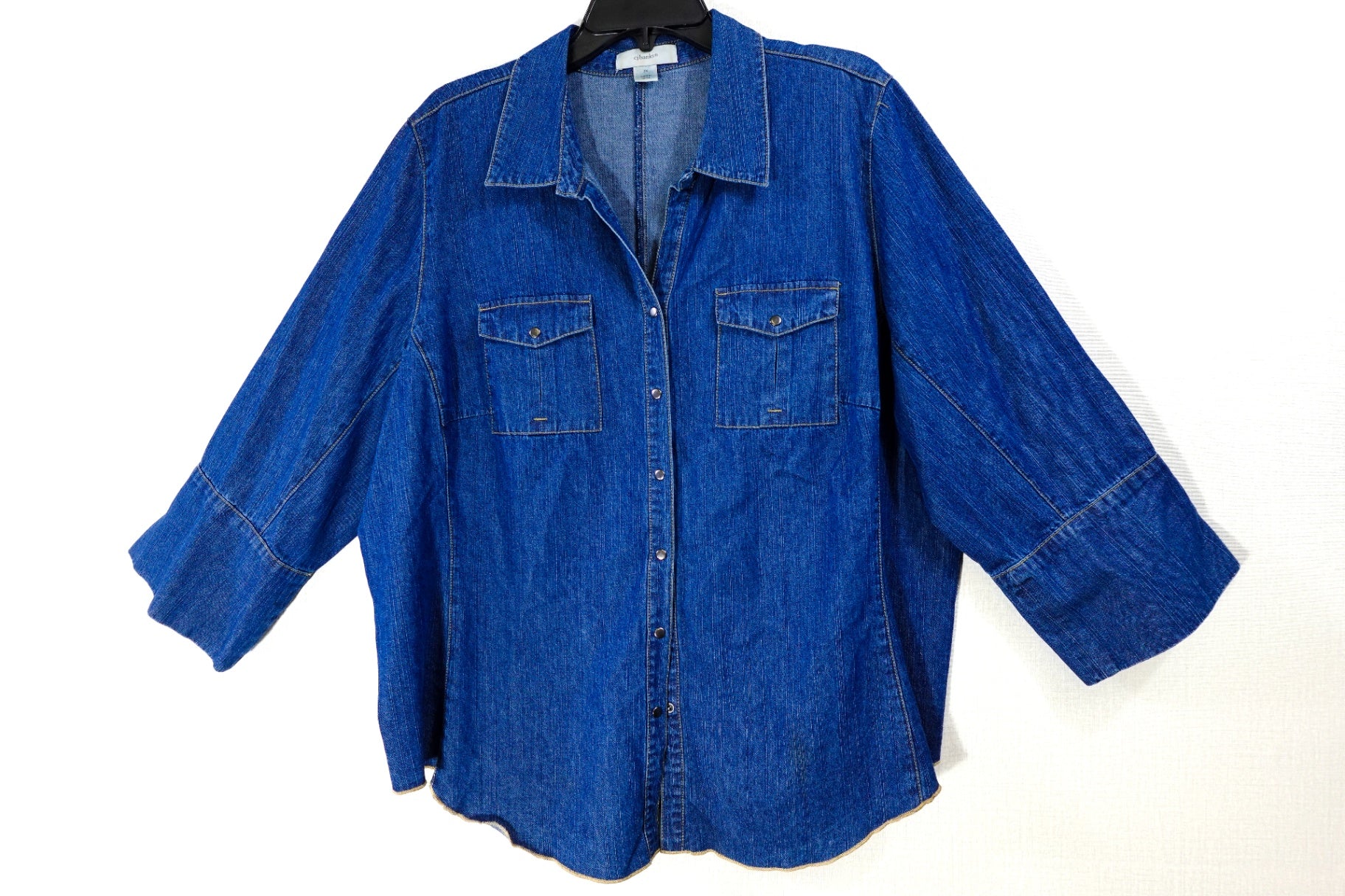 CJ Banks, 3/4 SLEEVE TOP, 2X