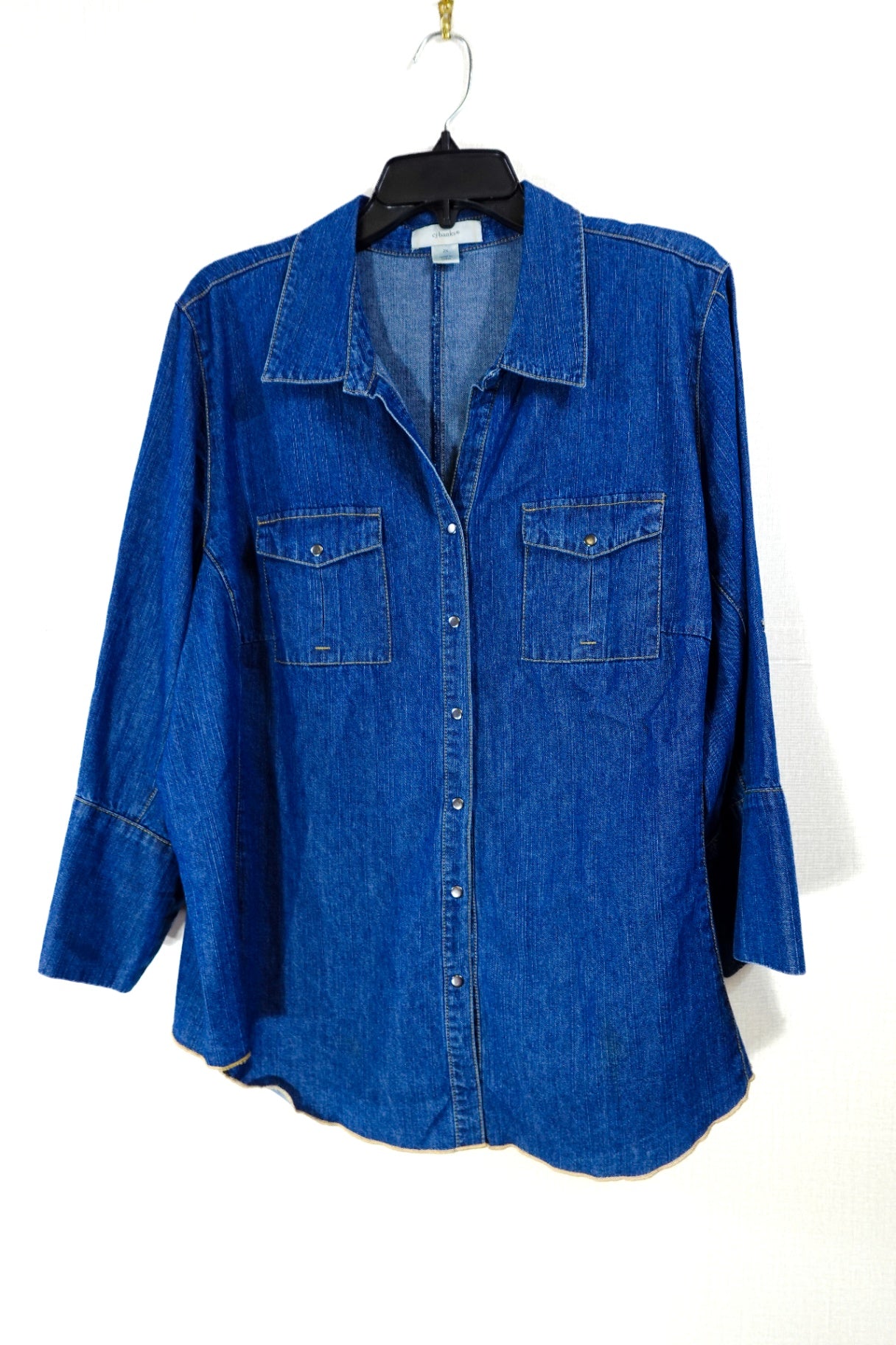 CJ Banks, 3/4 SLEEVE TOP, 2X
