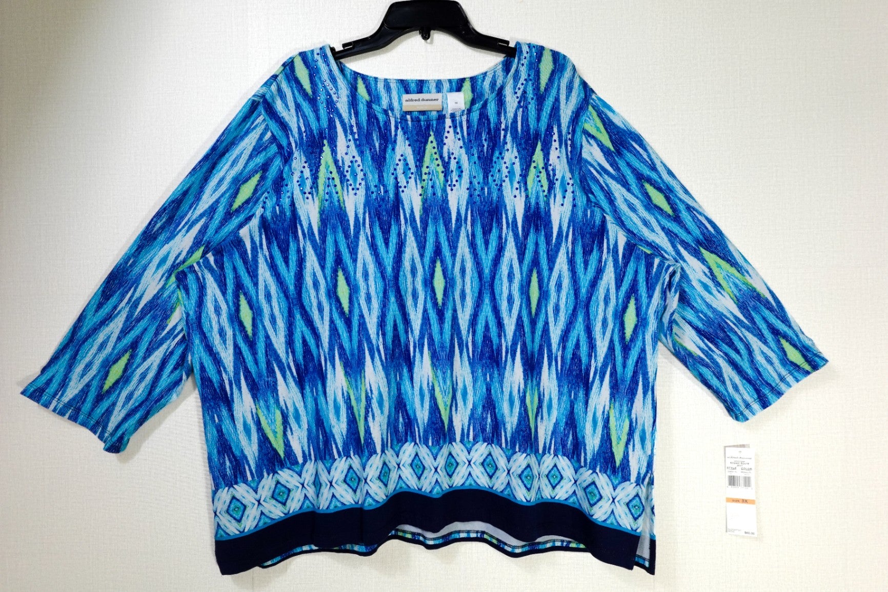 Alfred Dunner, New 3/4 sleeve top, 3X