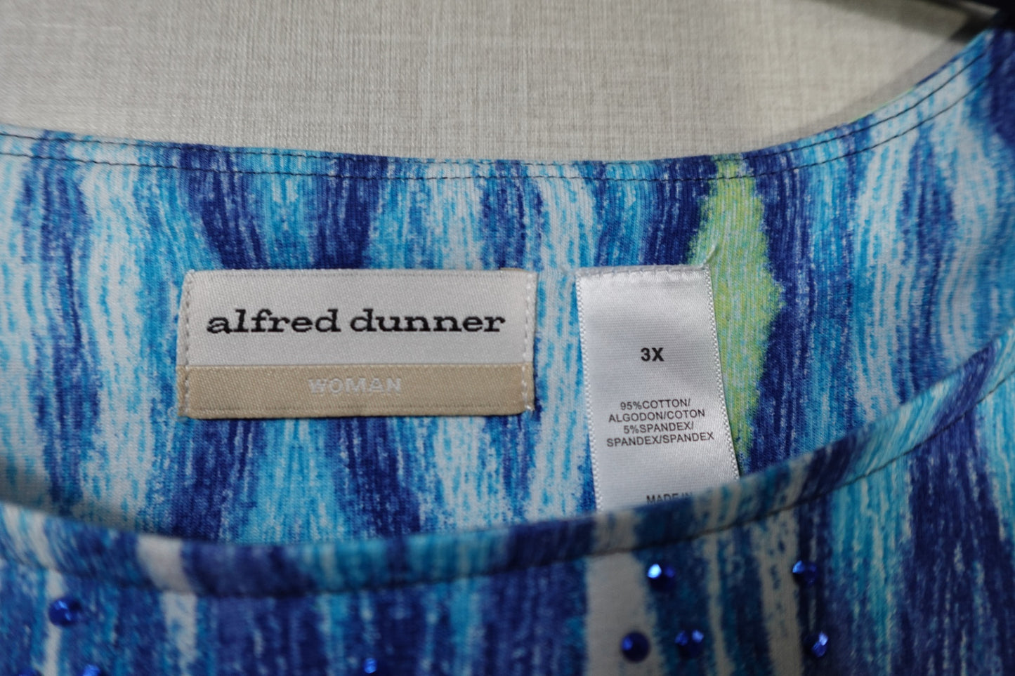 Alfred Dunner, New 3/4 sleeve top, 3X
