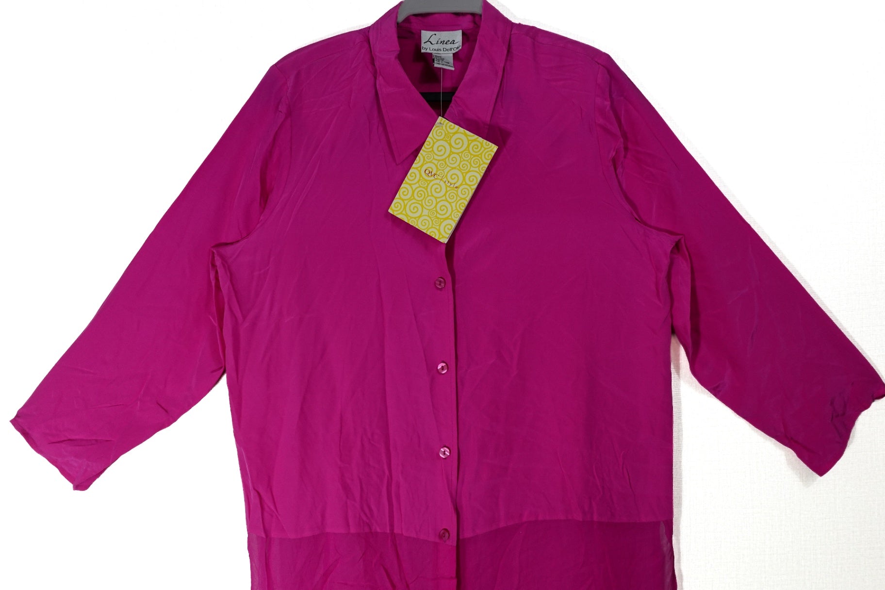 Linea by Louis Dell'Olio, Vintage Long Sleeves Top, Large