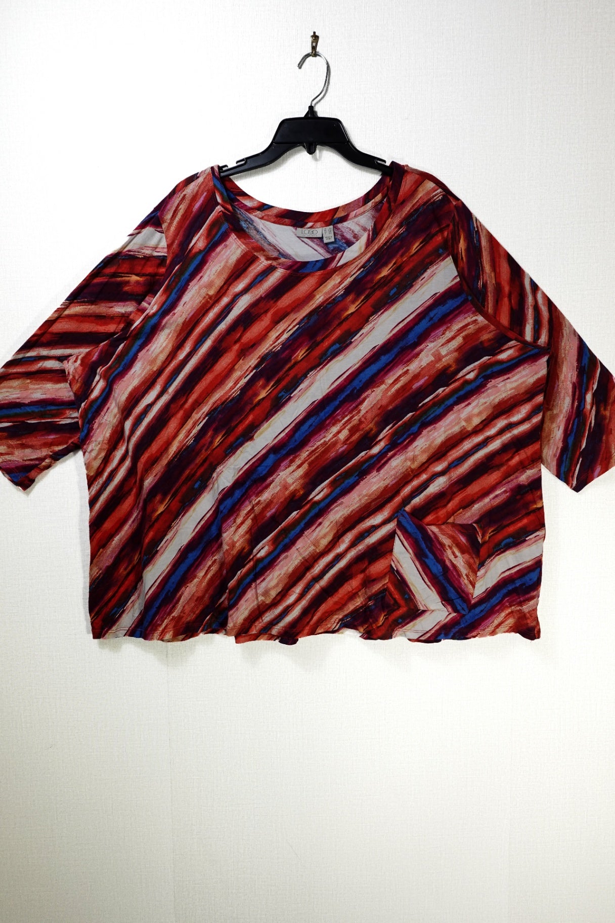 LOGO Lori Goldstein, 3/4 Sleeve Top, 4X