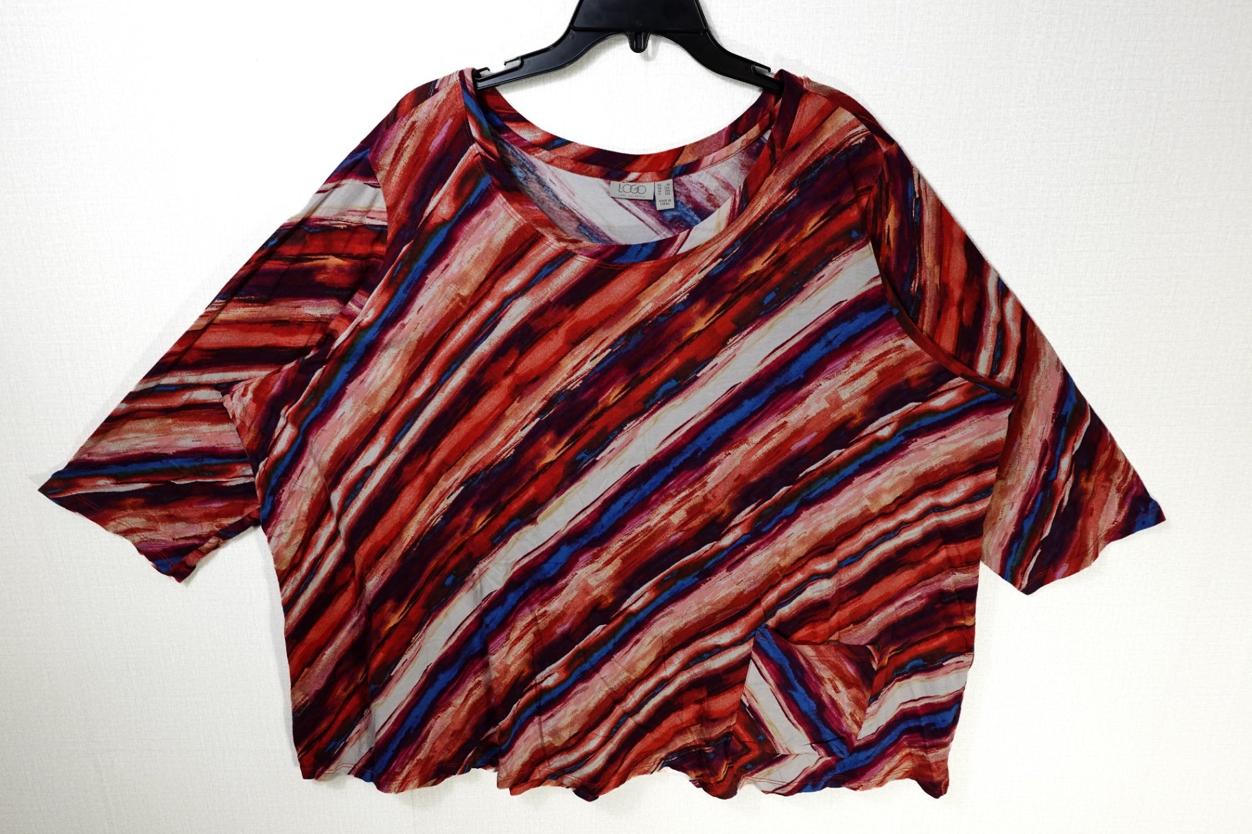 LOGO Lori Goldstein, 3/4 Sleeve Top, 4X