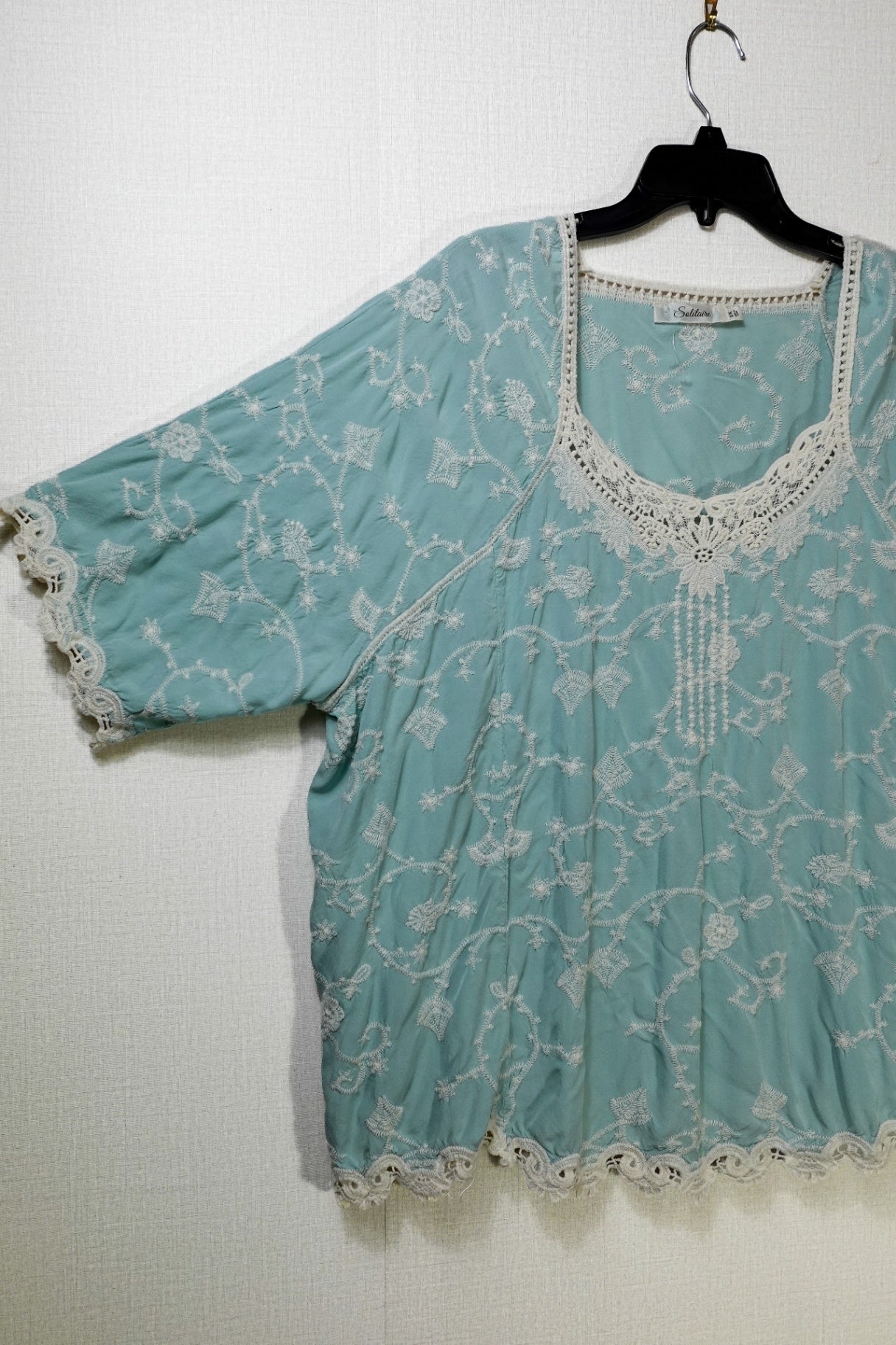 Solitaire, Short Sleeved Top, 2X