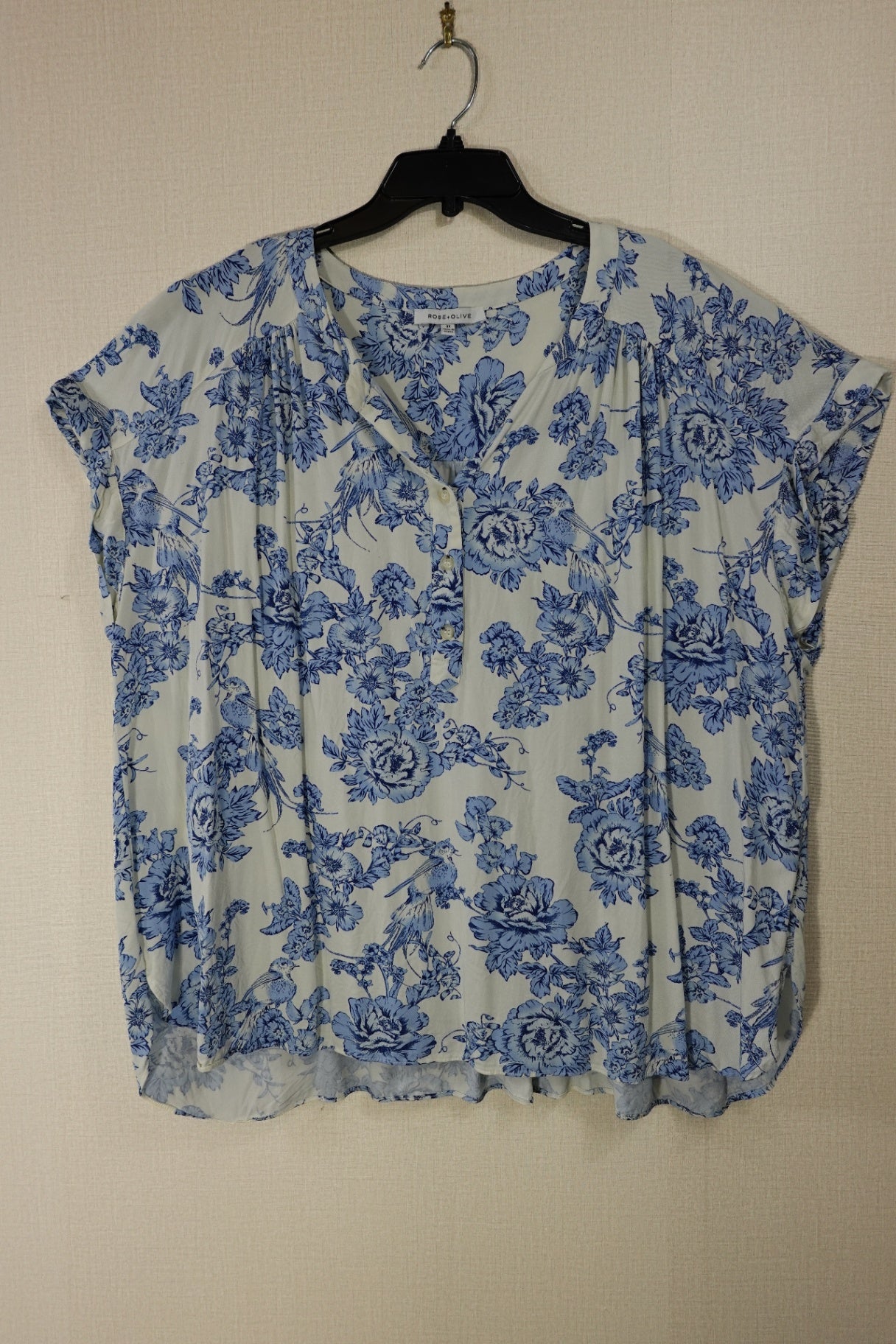 Rose+Olive, Short Sleeved Top, 3X