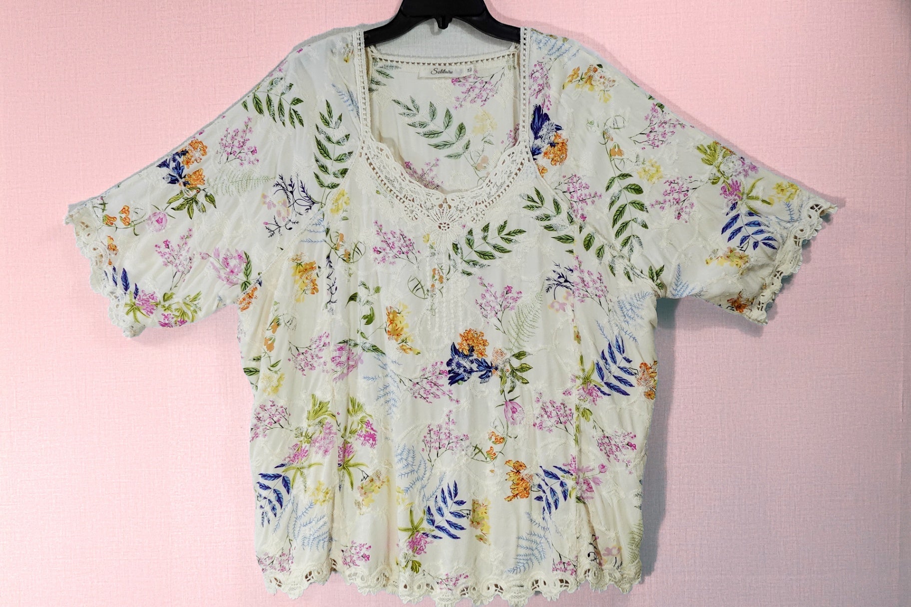 Solitaire, Short Sleeved Top, 1X
