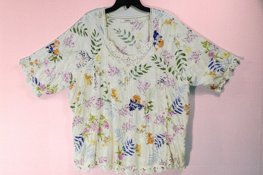 Solitaire, Short Sleeved Top, 1X
