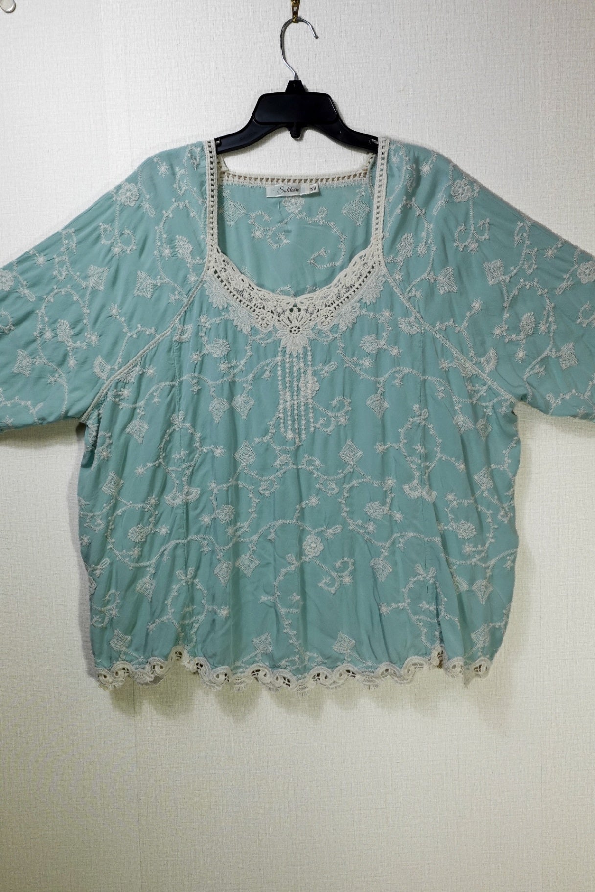 Solitaire, Short Sleeved Top, 2X