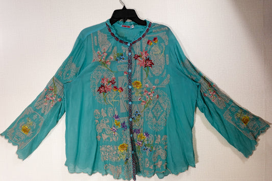 Johnny Was, Long Sleeves Top, XL