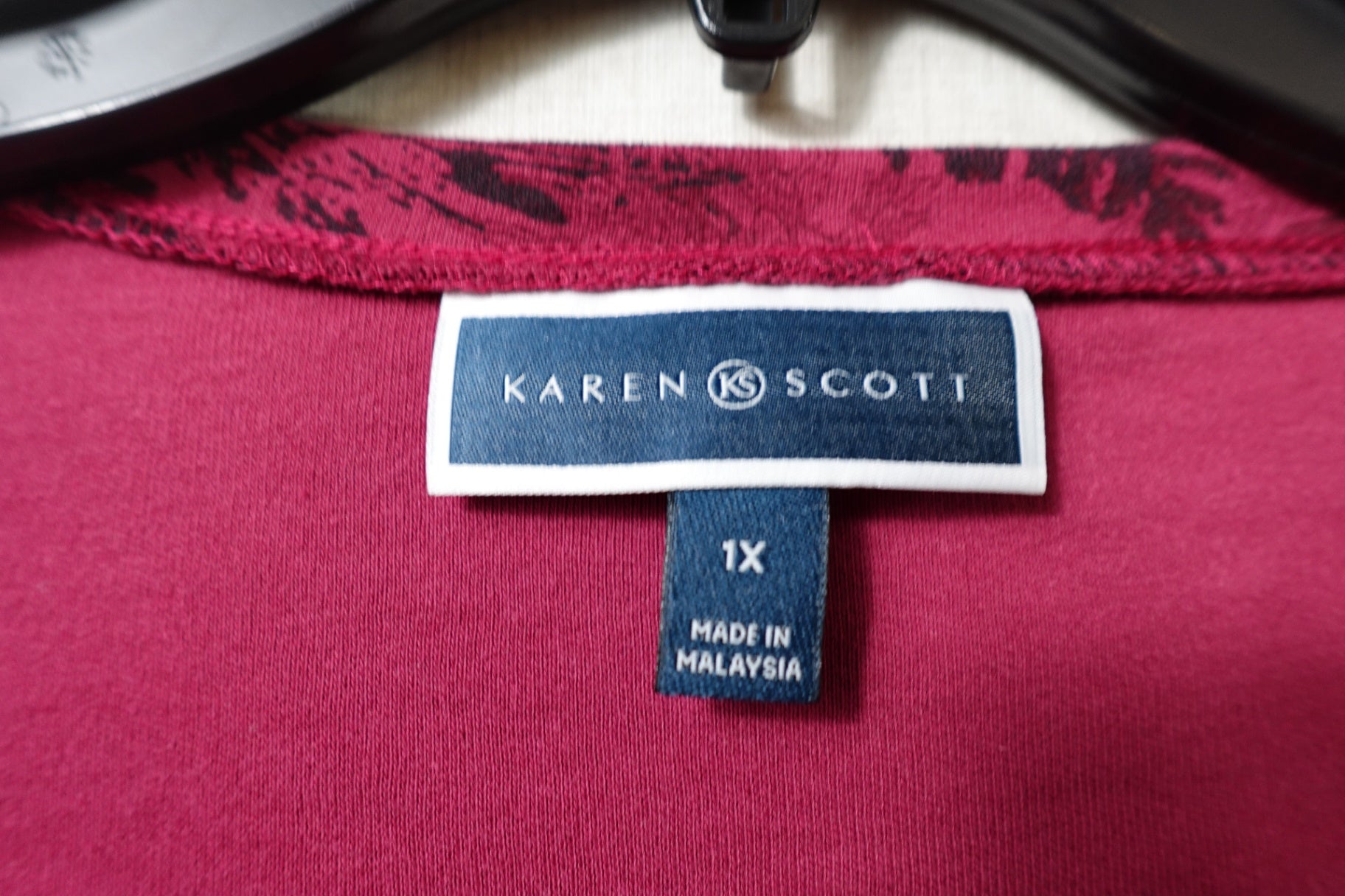 Karen Scott, 3/4 Sleeve Top, 1X