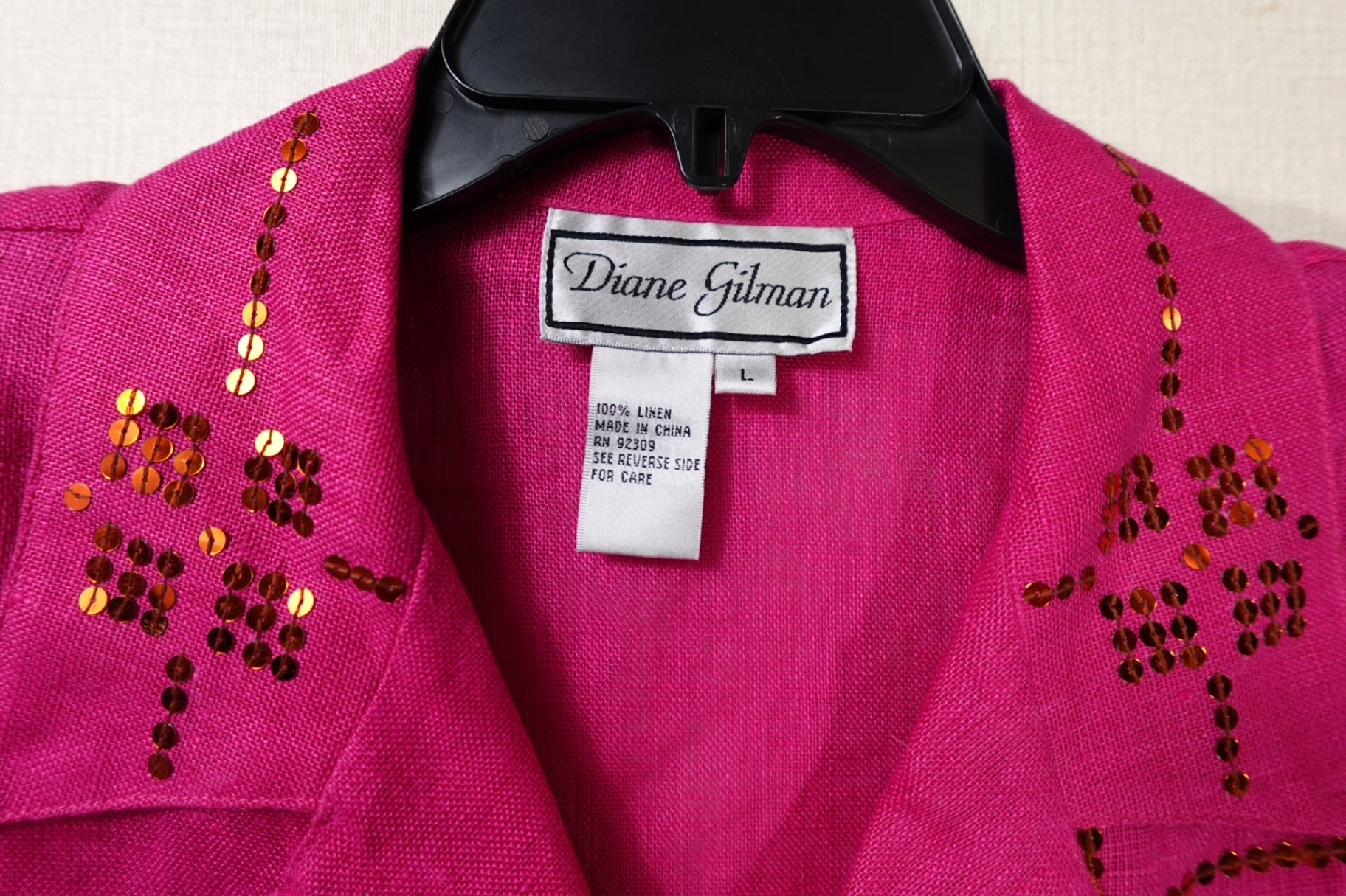 Diane Gilman, New Vintage Short Sleeved Top, Large