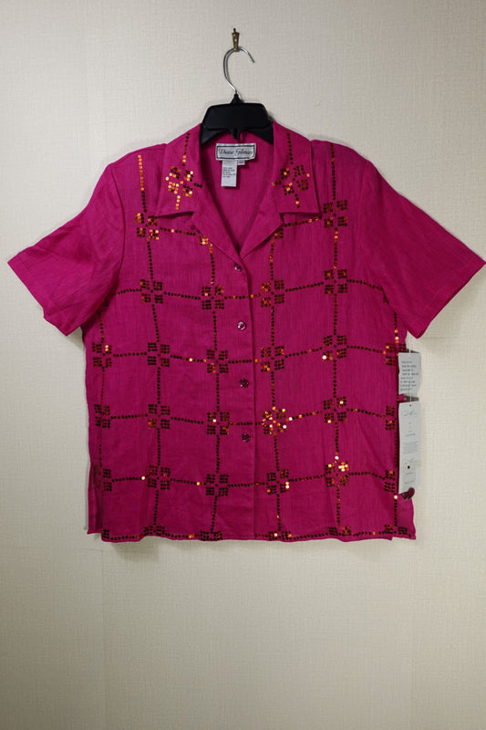 Diane Gilman, New Vintage Short Sleeved Top, Large