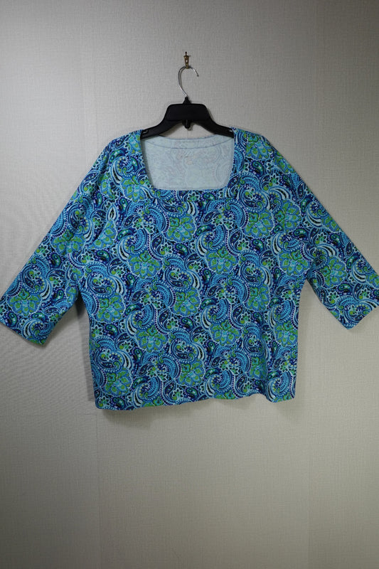Kim Rogers, 3/4 SLEEVE TOP, 3X