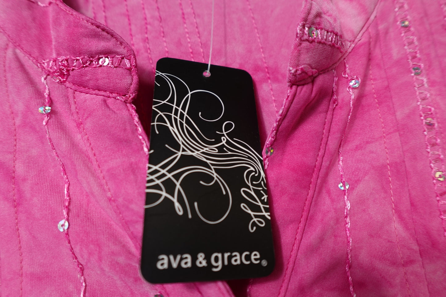 ava & grace, New Short Sleeved Top, XL Hot Pink