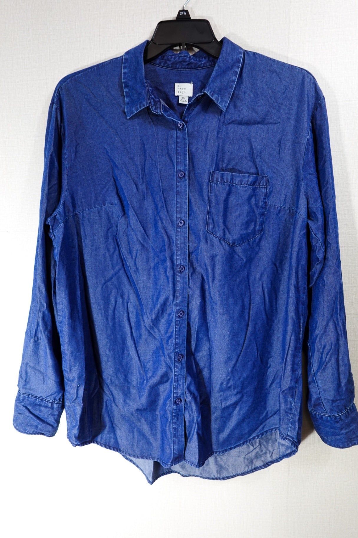 A New Day, Long Sleeves Top, XL Blue