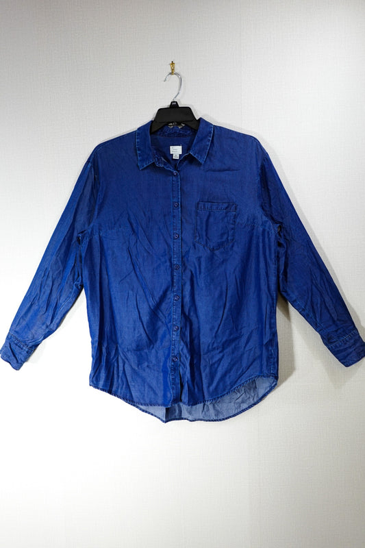 A New Day, Long Sleeves Top, XL Blue