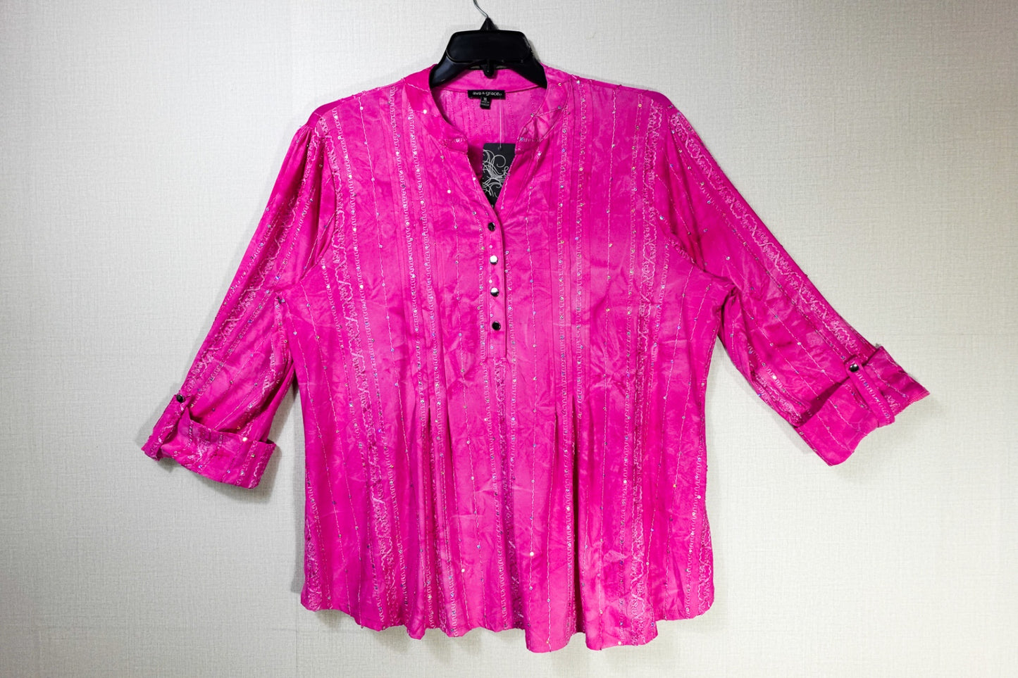 ava & grace, New Short Sleeved Top, XL Hot Pink